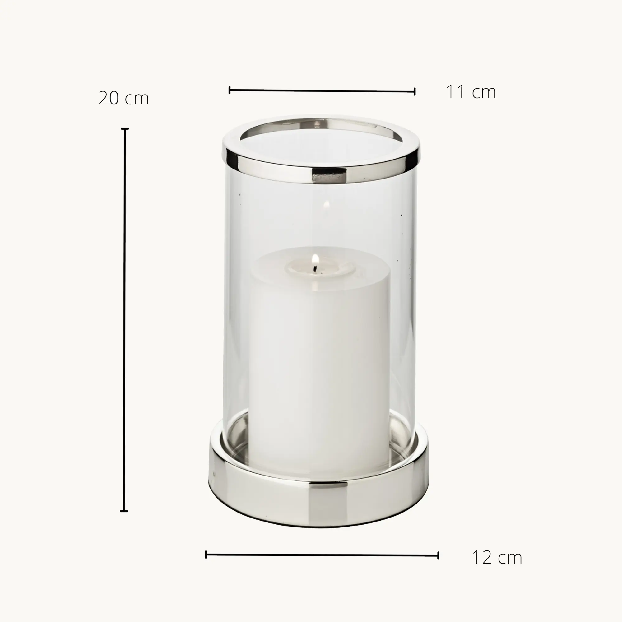 Windlicht Sanremo (Höhe 20 cm), edel versilbert, anlaufgeschützt Windlicht Sanremo (Höhe 20 cm), edel versilbert, anlaufgeschützt