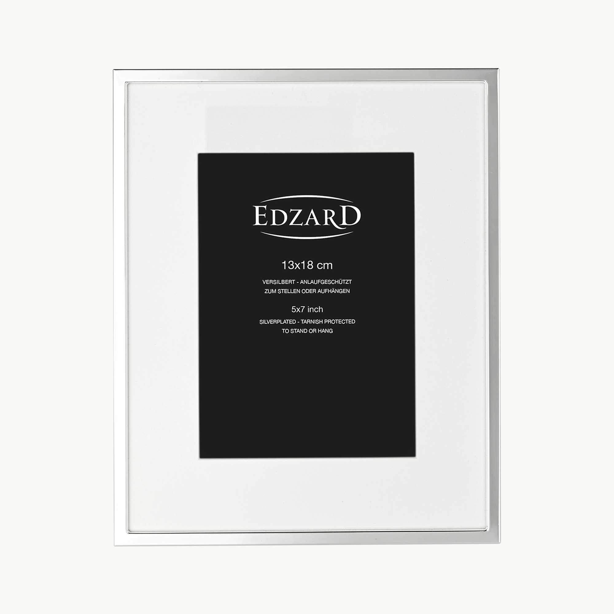 Bilderrahmen Empola (13x18 cm), Passepartout, edel versilbert, anlaufgeschützt