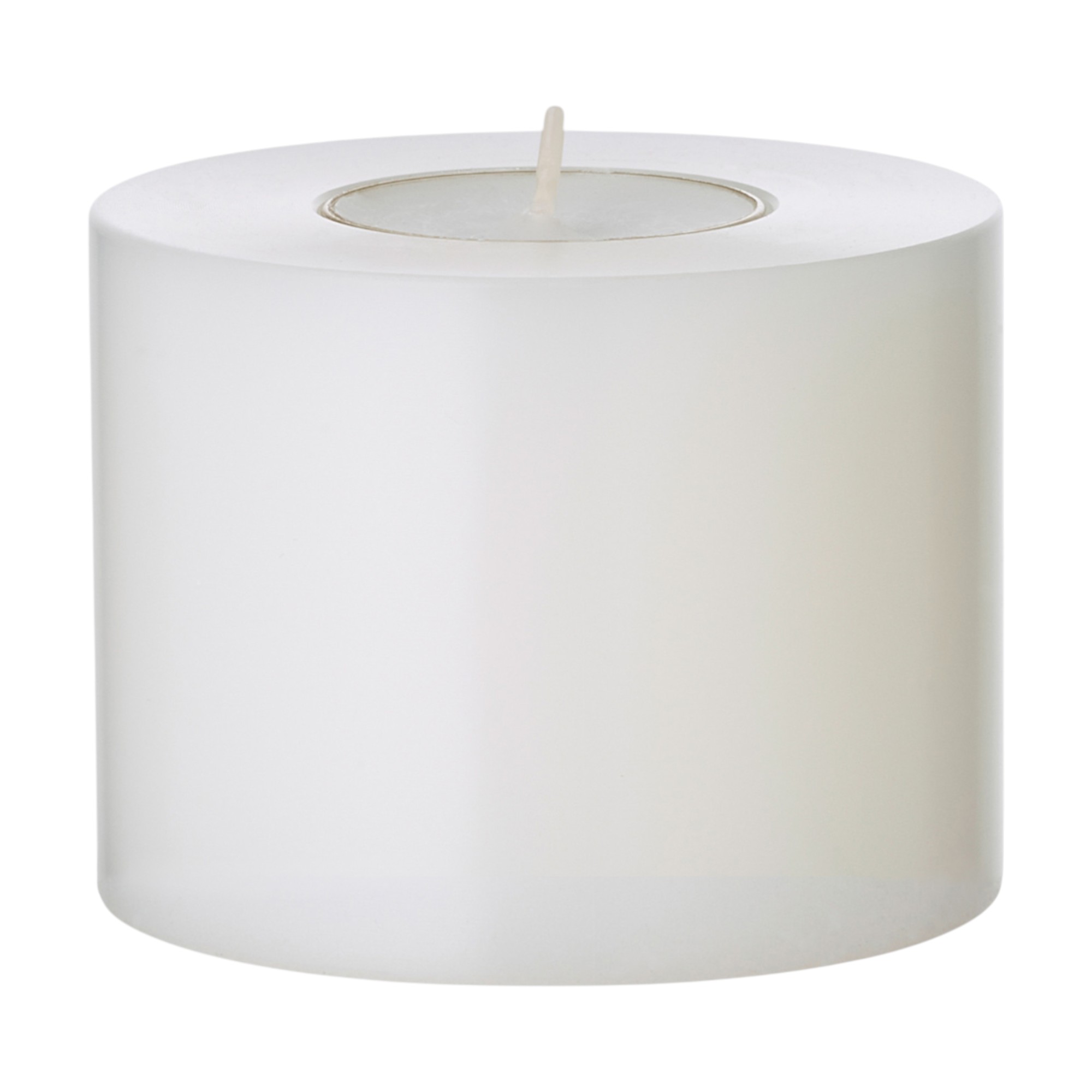 Dauerkerze Cornelius (Höhe 6 cm, ø 8 cm), weiß, Teelichthalter hitzebeständig 90°
