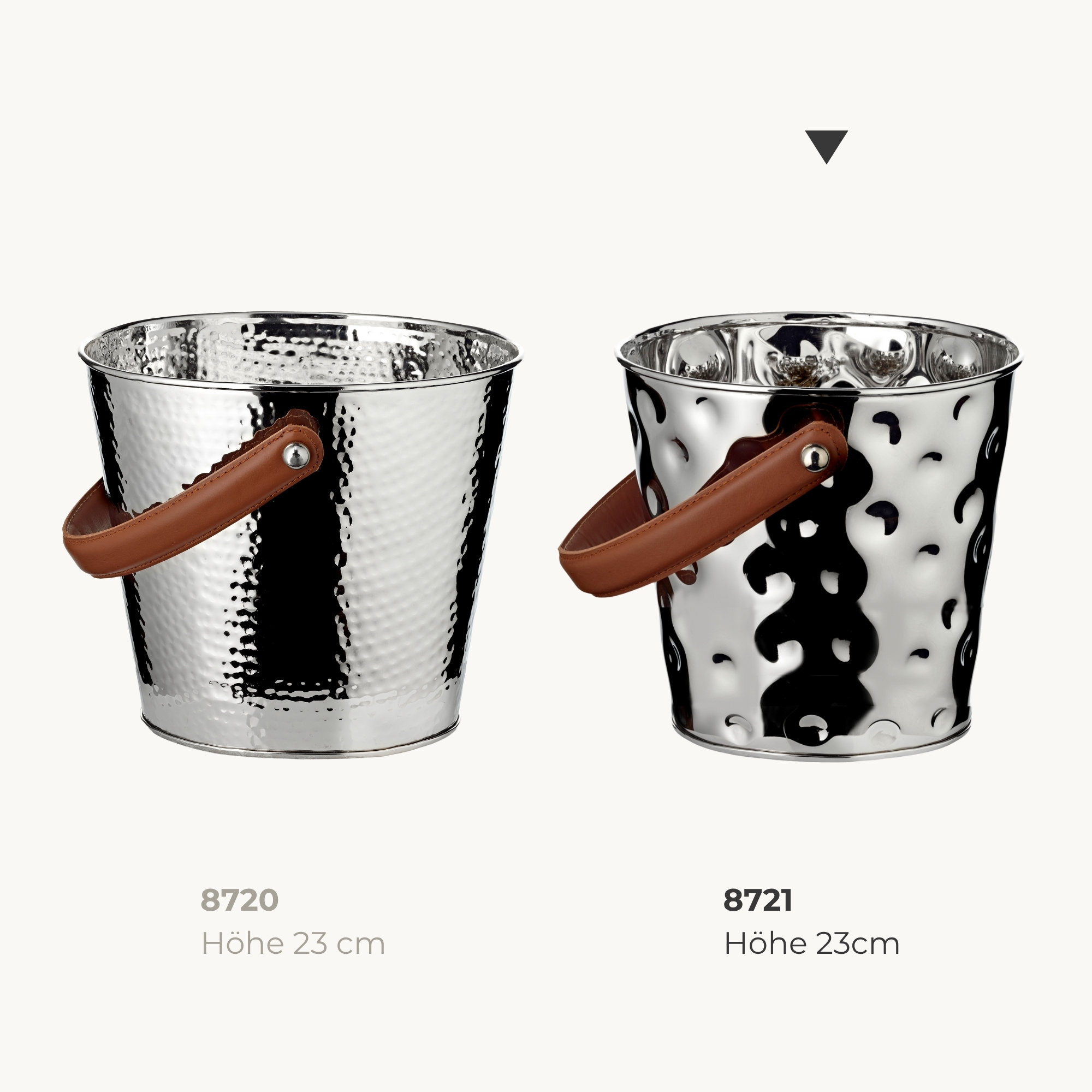 Sektkühler Gideon (26 x 21 cm, H 23 cm), gehämmert, Edelstahl, vernickelt Sektkühler Gideon (26 x 21 cm, H 23 cm), gehämmert, Edelstahl, vernickelt