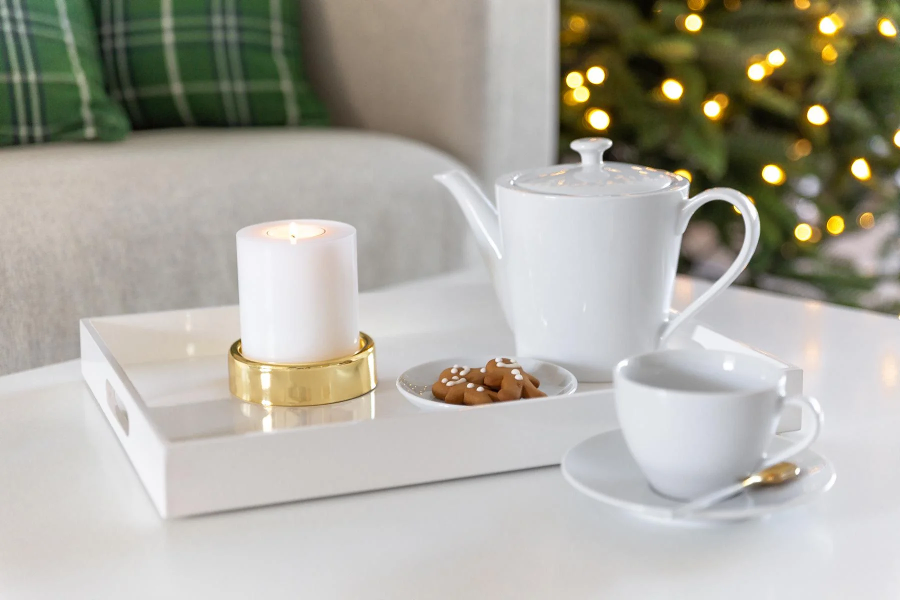 2er-Set Kerzenständer Sanremo (ø 10 cm), vernickelt, goldfarben, für Stumpenkerzen ø 8 cm