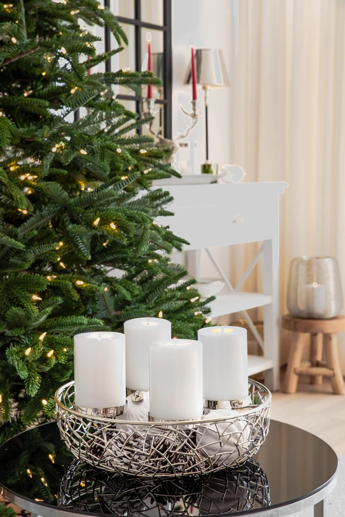 Adventskranz Milano (ø 34 cm), silberfarben, Edelstahl vernickelt Adventskranz Milano (ø 34 cm), silberfarben, Edelstahl vernickelt
