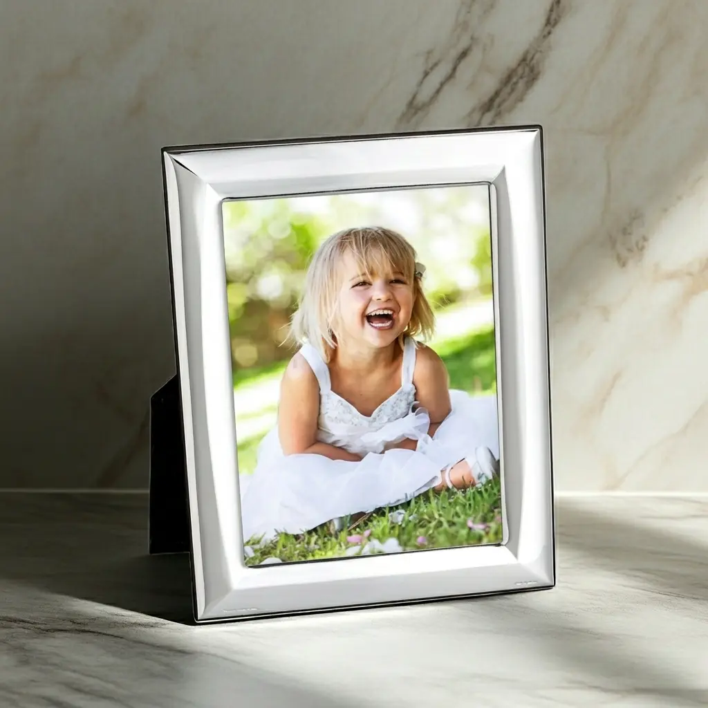 Fotorahmen Serino (13x18 cm), edel versilbert, anlaufgeschützt, mit Holzdekor-Rücken