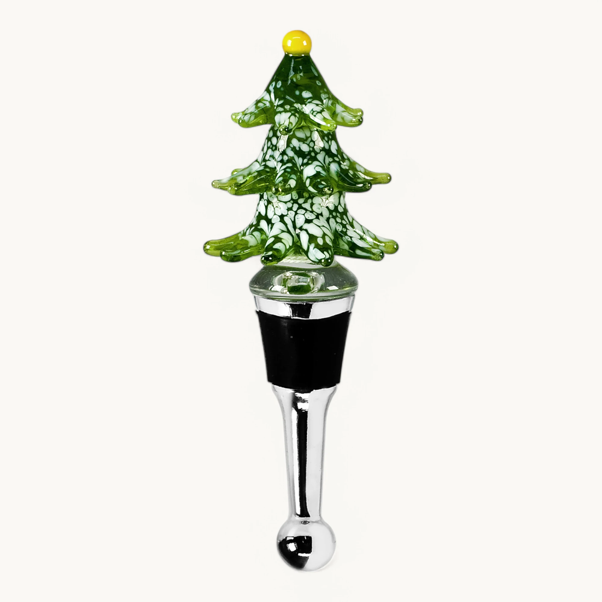 Flaschenverschluss Tannenbaum (Höhe 13 cm), mit Tannenbaum-Figur, Muranoglas-Art, Handarbeit