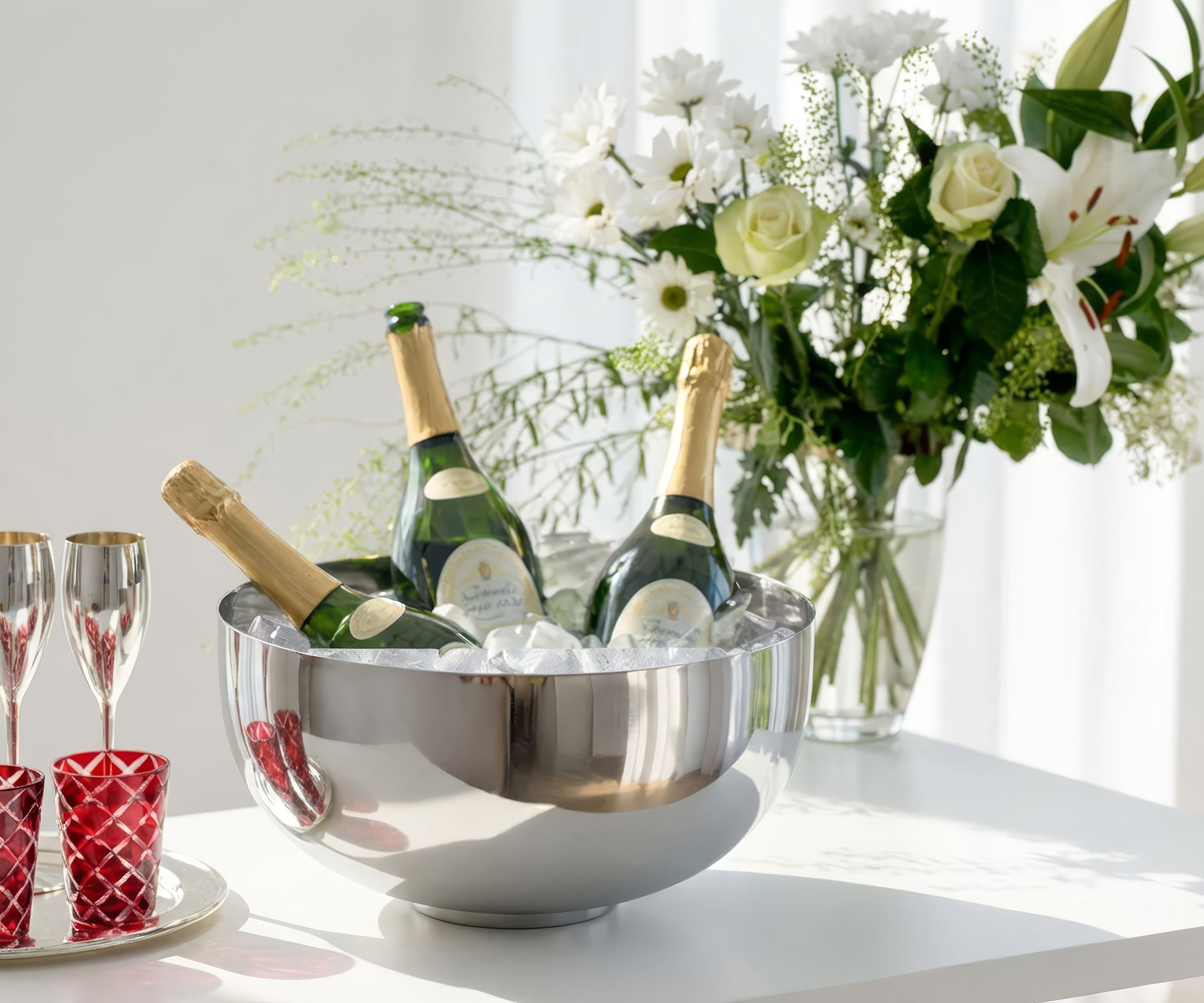 Sektkühler Kingsley (Höhe 18 cm, Ø 34 cm), Edelstahl, hochglanzpoliert
