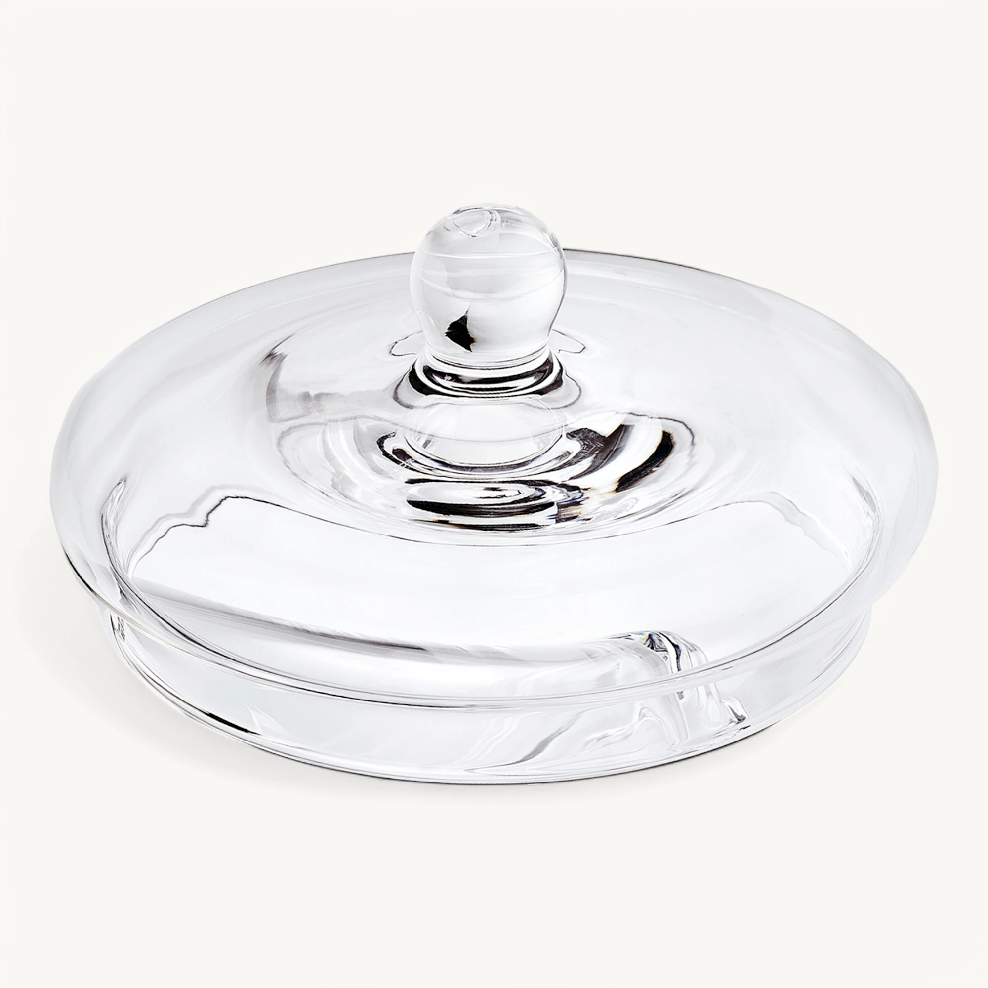 Ersatz-Deckel (Höhe 5 cm, ø 14 cm) für Glasdose Lia 1284 und 1285, mundgeblasenes Kristallglas