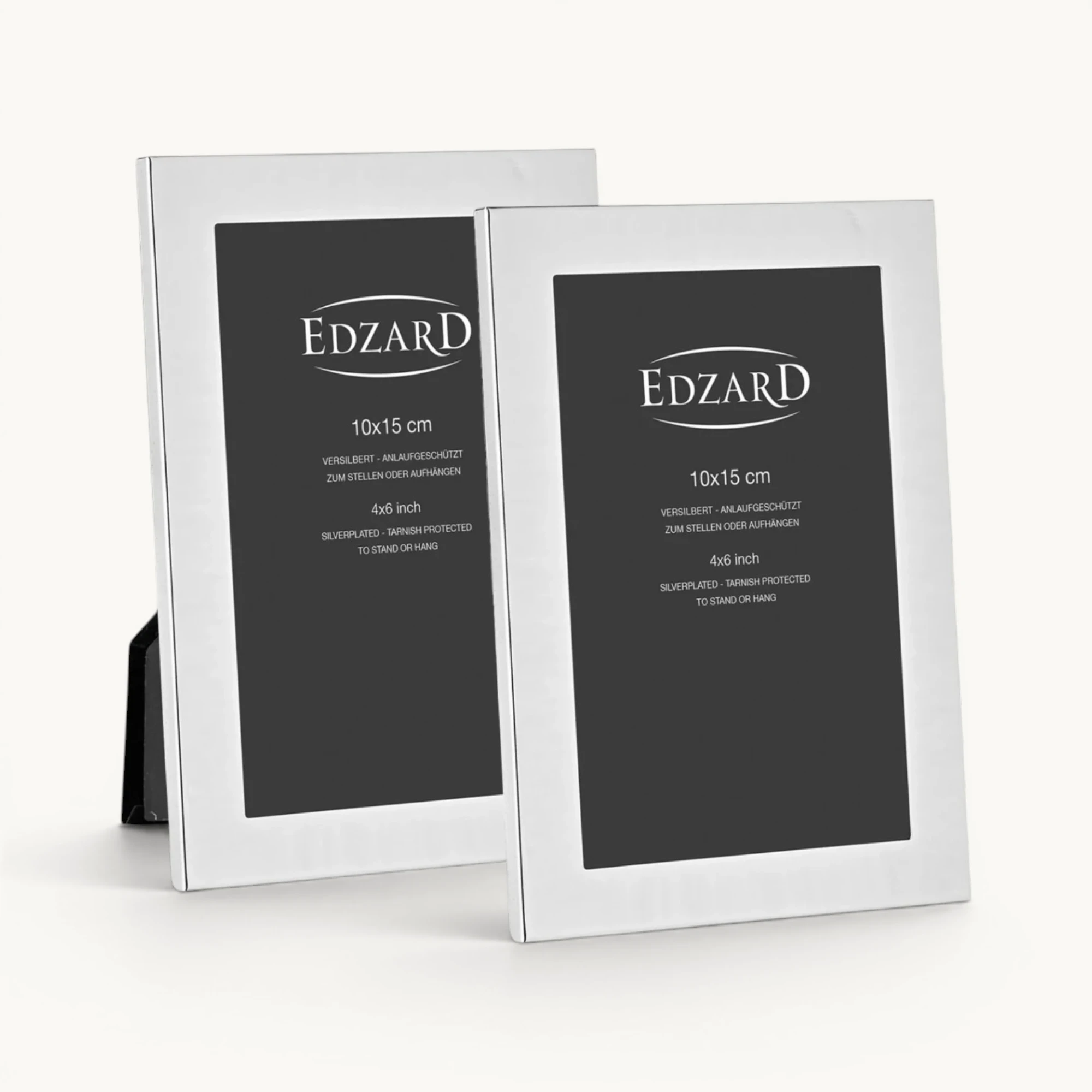 2er-Set Bilderrahmen Prato (10x15 cm), edel versilbert, anlaufgeschützt, 2 Aufhänger