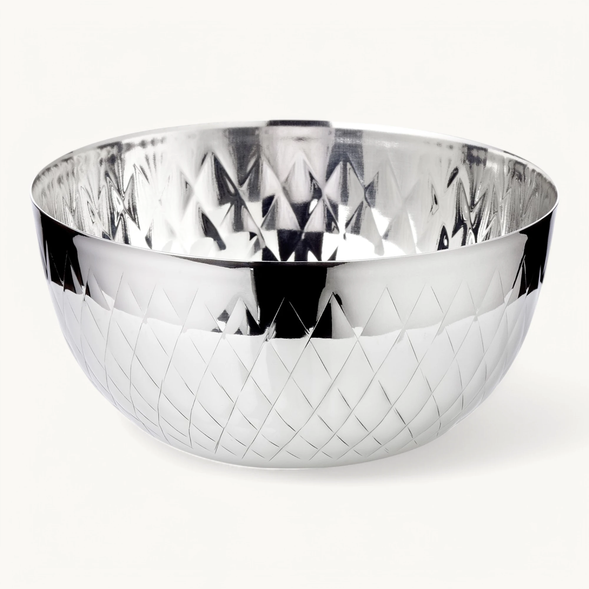 2er Set Schale Ponza (Durchmesser 15 cm, Höhe 10 cm), gemustert, Edelstahl hochglanzpoliert