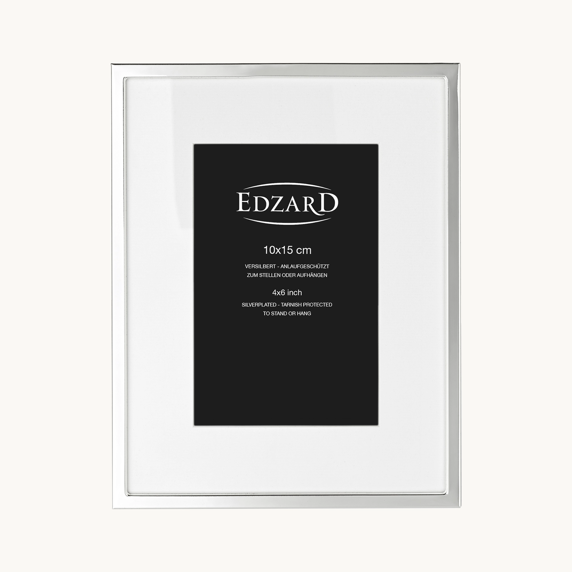 Bilderrahmen Empola (10x15 cm), Passepartout, edel versilbert, anlaufgeschützt