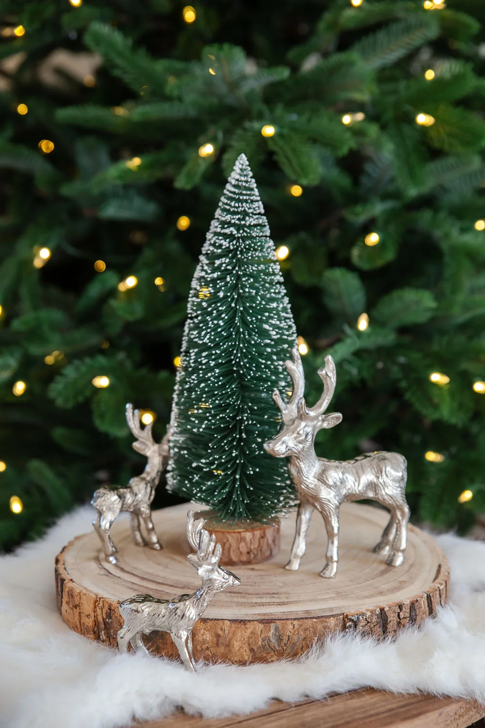 SALE 2er Set Dekofigur Hirsch Malik (Höhe 11 cm), Aluminium vernickelt, silberfarben, Weihnachtsdeko