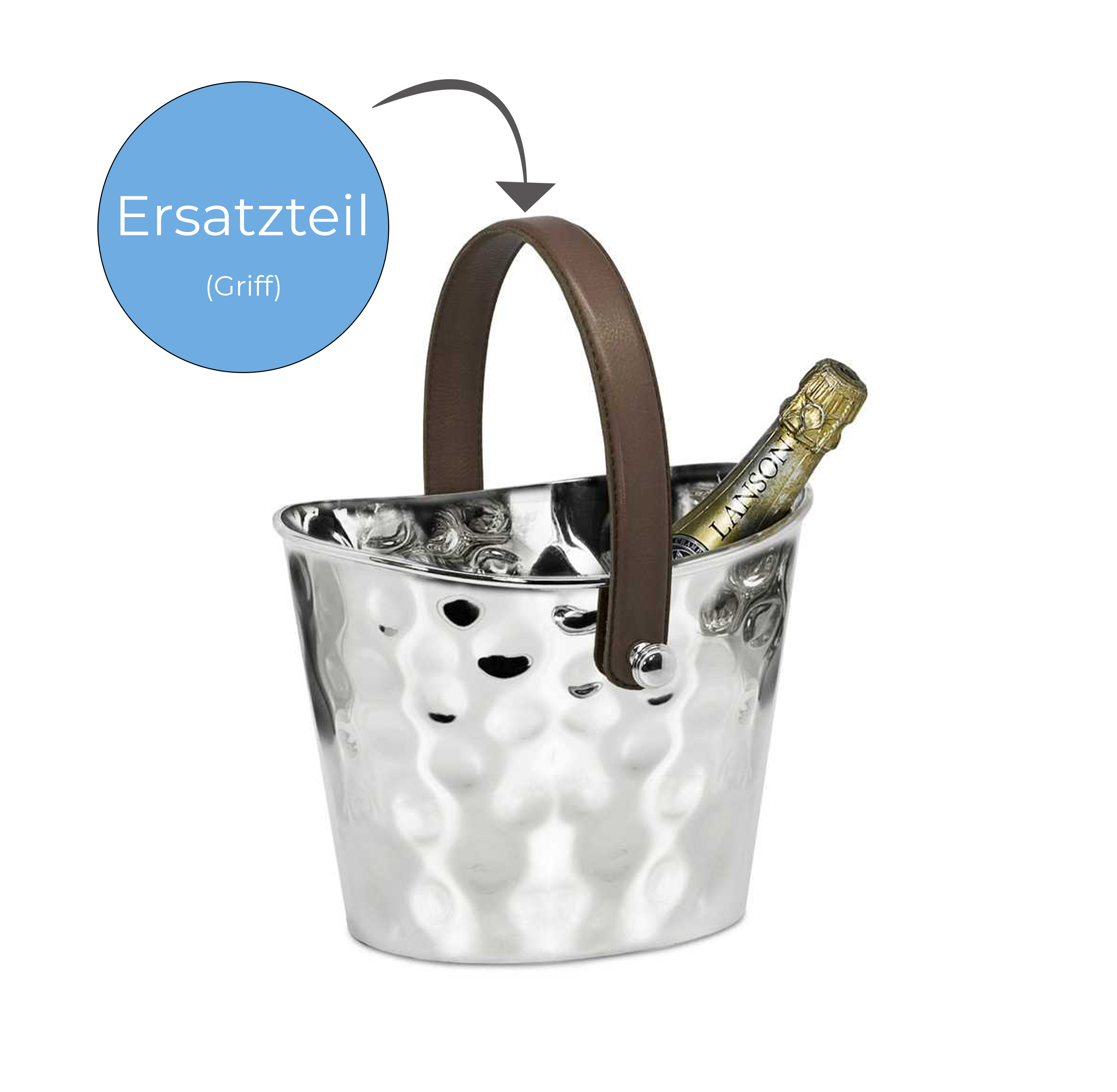 0961 Ledergriff braun für mittlere Gilberts L 40 cm