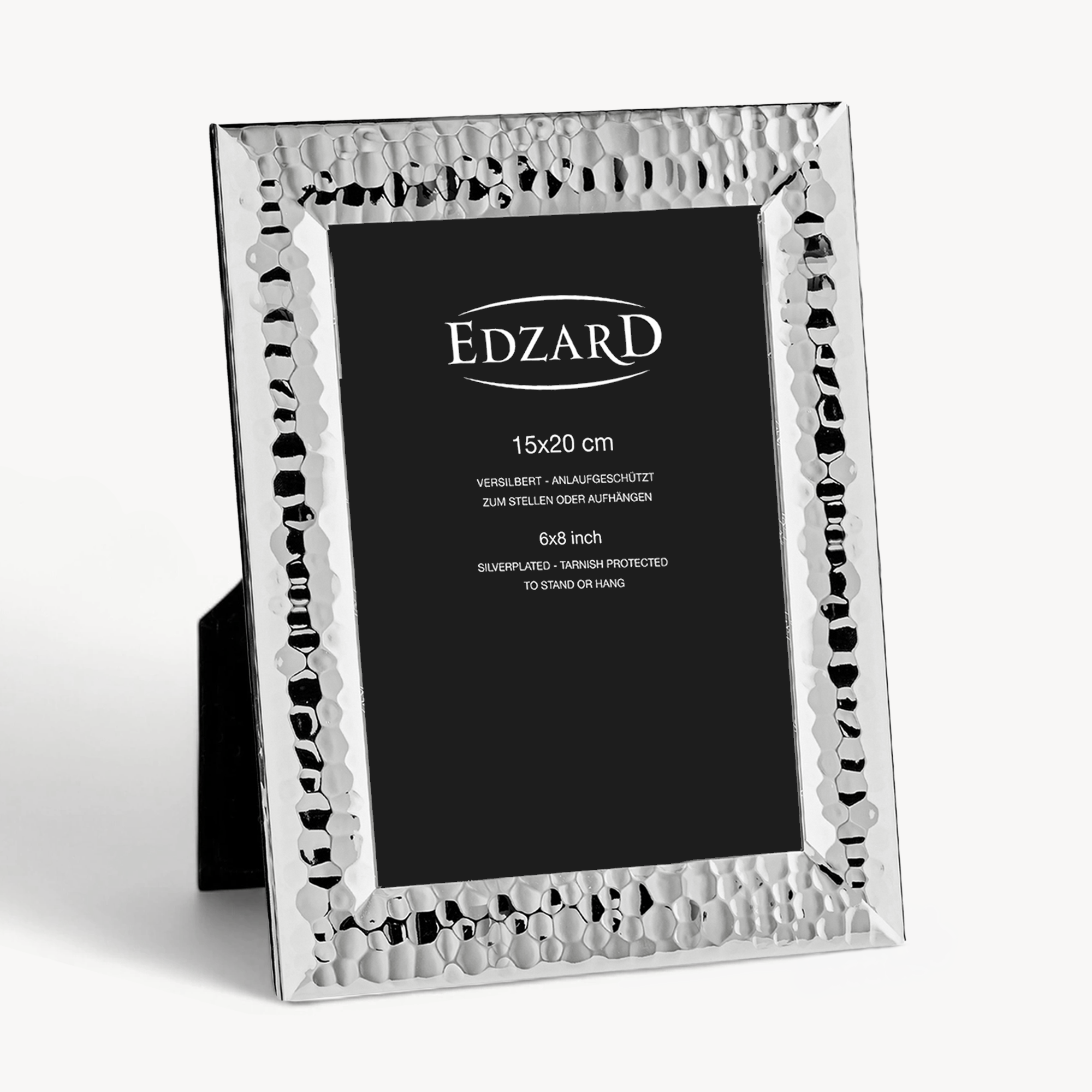 Bilderrahmen Gubbio (15x20 cm), gehämmert, edel versilbert, anlaufgeschützt, 2 Aufhänger