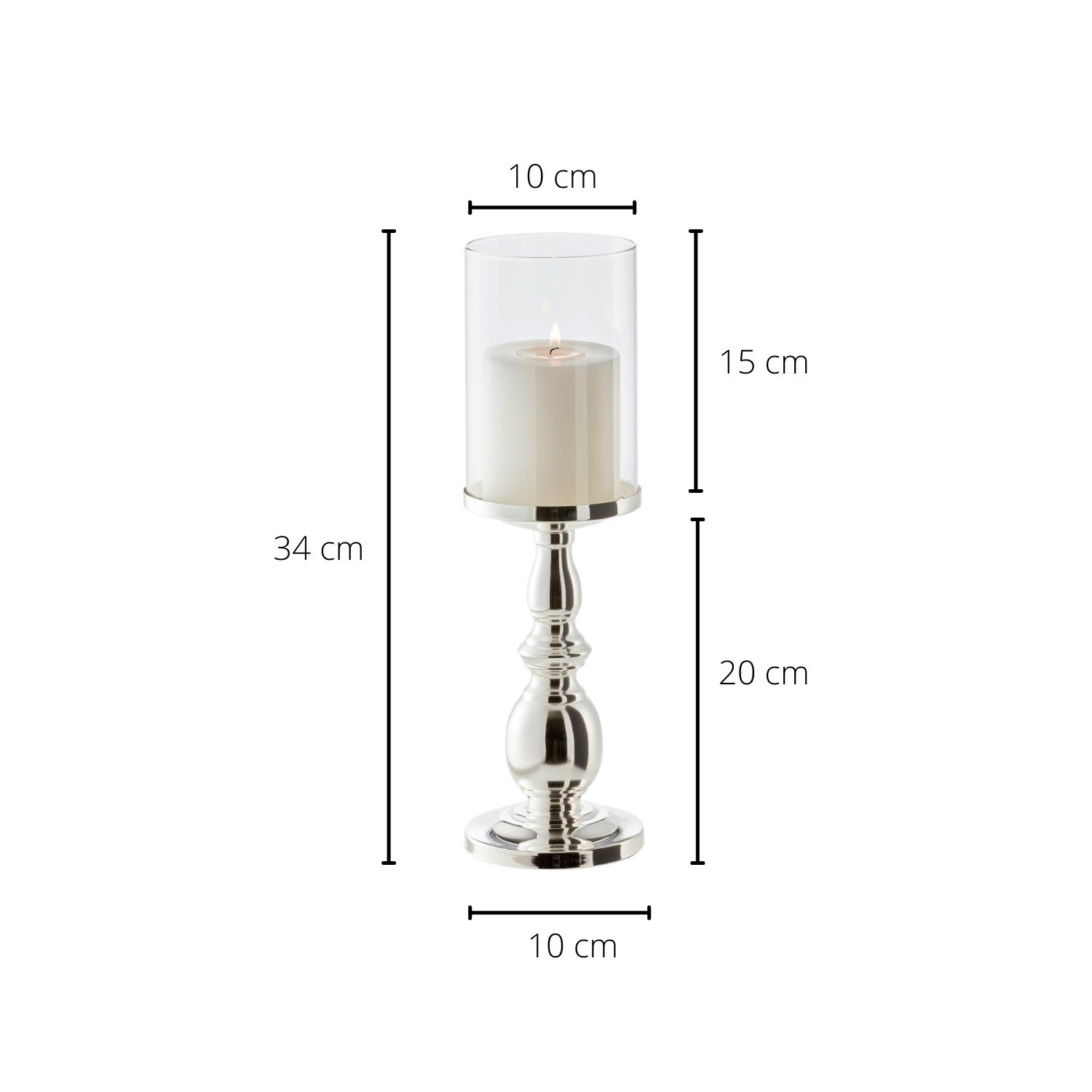 2. Wahl Kerzenleuchter Windlicht Mascha (Höhe 34 cm), edel versilbert, anlaufgeschützt, mit