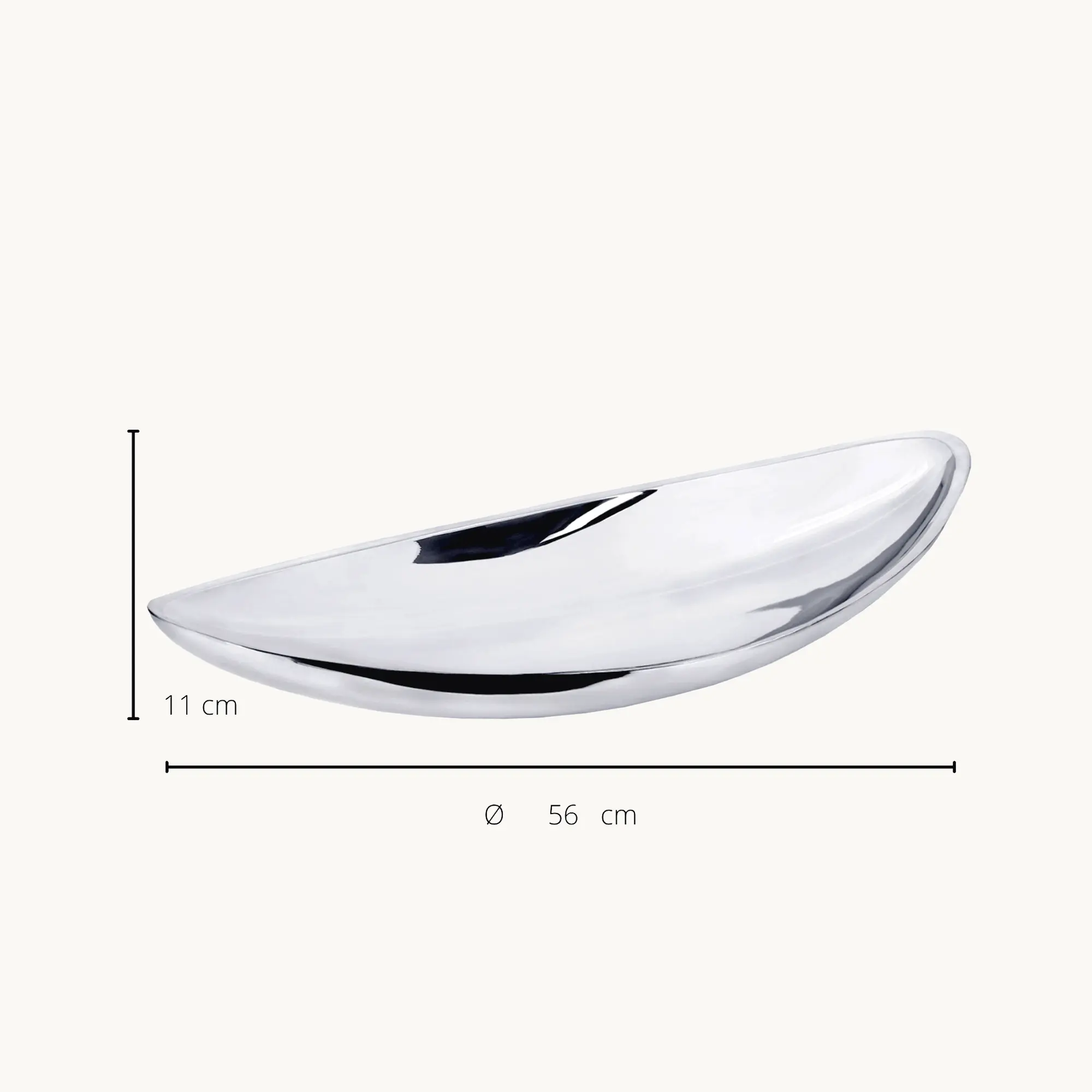 Schale Halifax (Länge 56 cm), silberfarben, hochglanzpoliert, Edelstahl