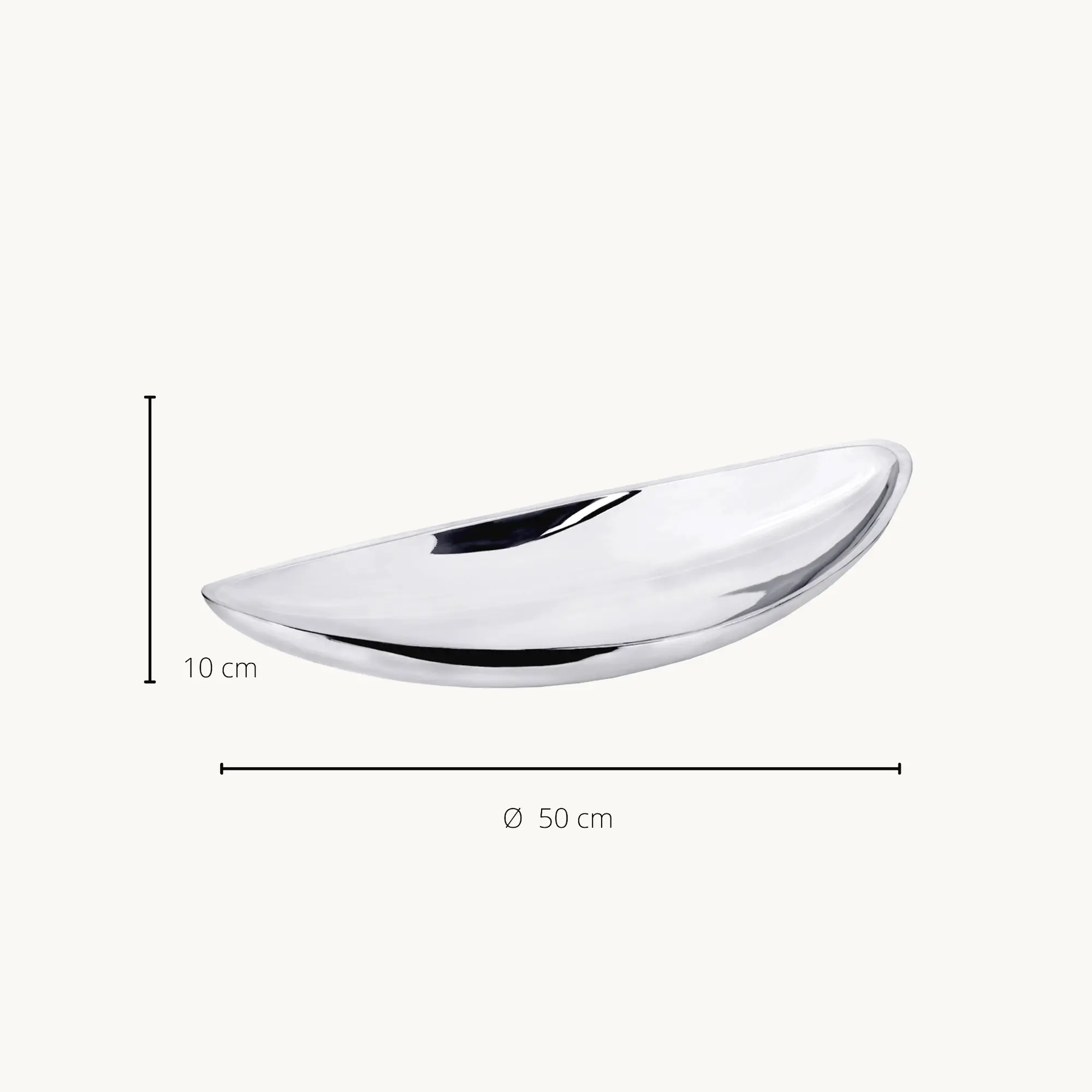 Schale Halifax (Länge 40 cm), silberfarben, hochglanzpoliert, Edelstahl