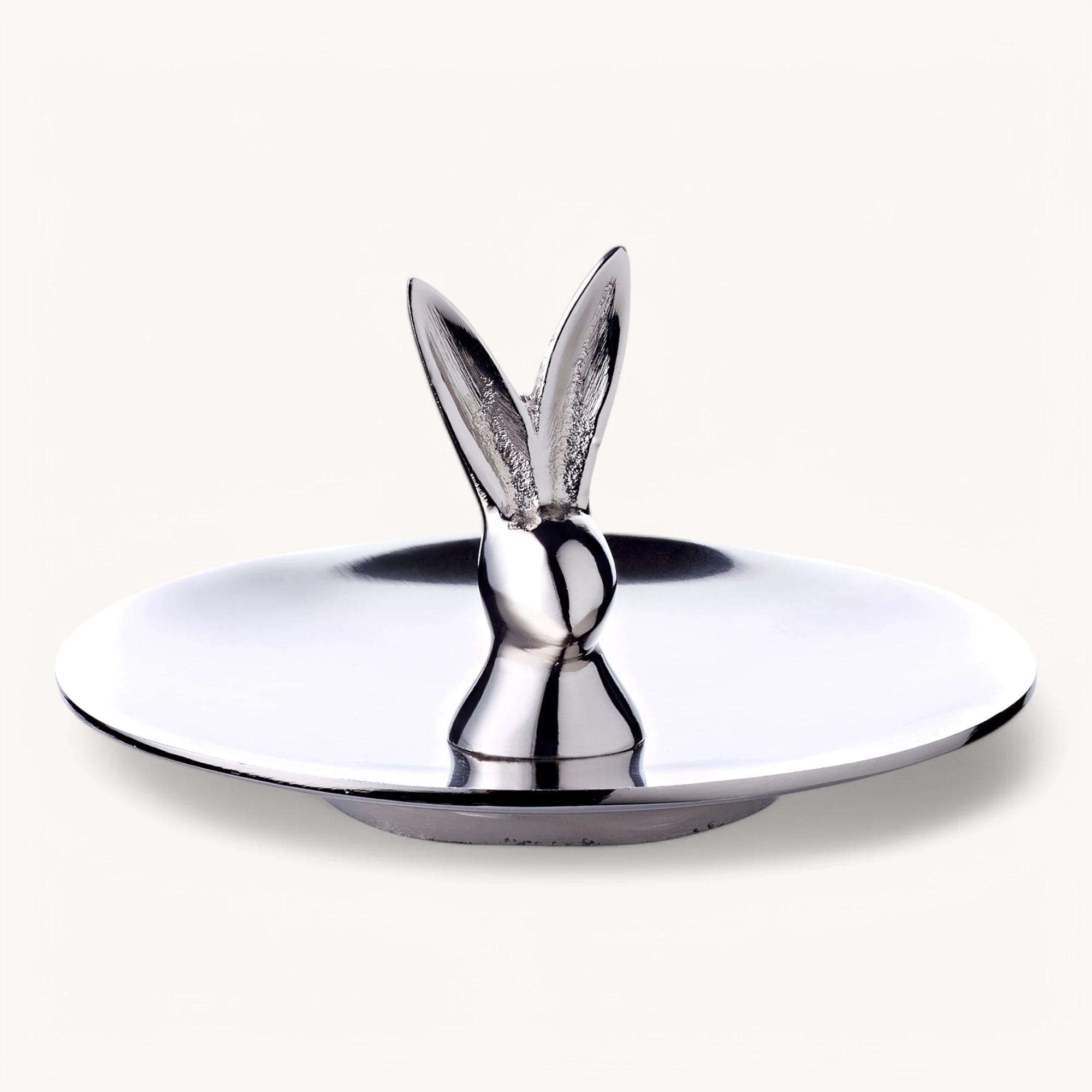 Keksschale Hase Louis (Durchmesser 15 cm, Höhe 9 cm), Aluminium vernickelt