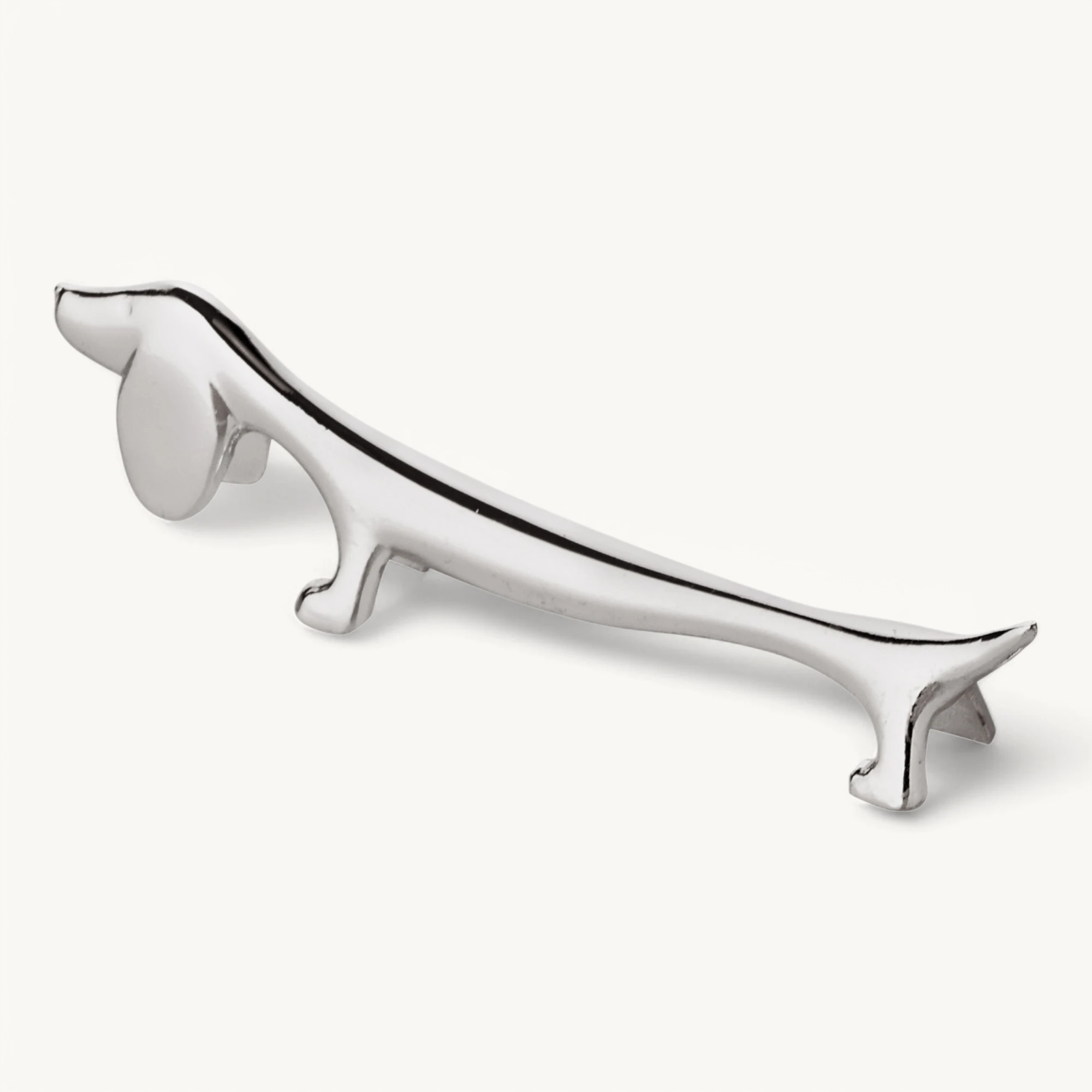 6er Set Messerbank Messerbänkchen Hund / Dackel, edel versilbert, anlaufgeschützt, Länge 9 cm