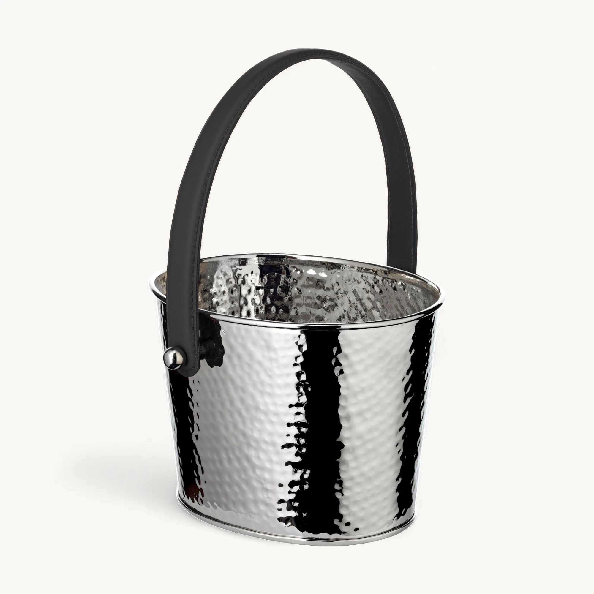 Sektkühler Gavin (23 x 18 cm, H 16 cm), gehämmert, Edelstahl, vernickelt