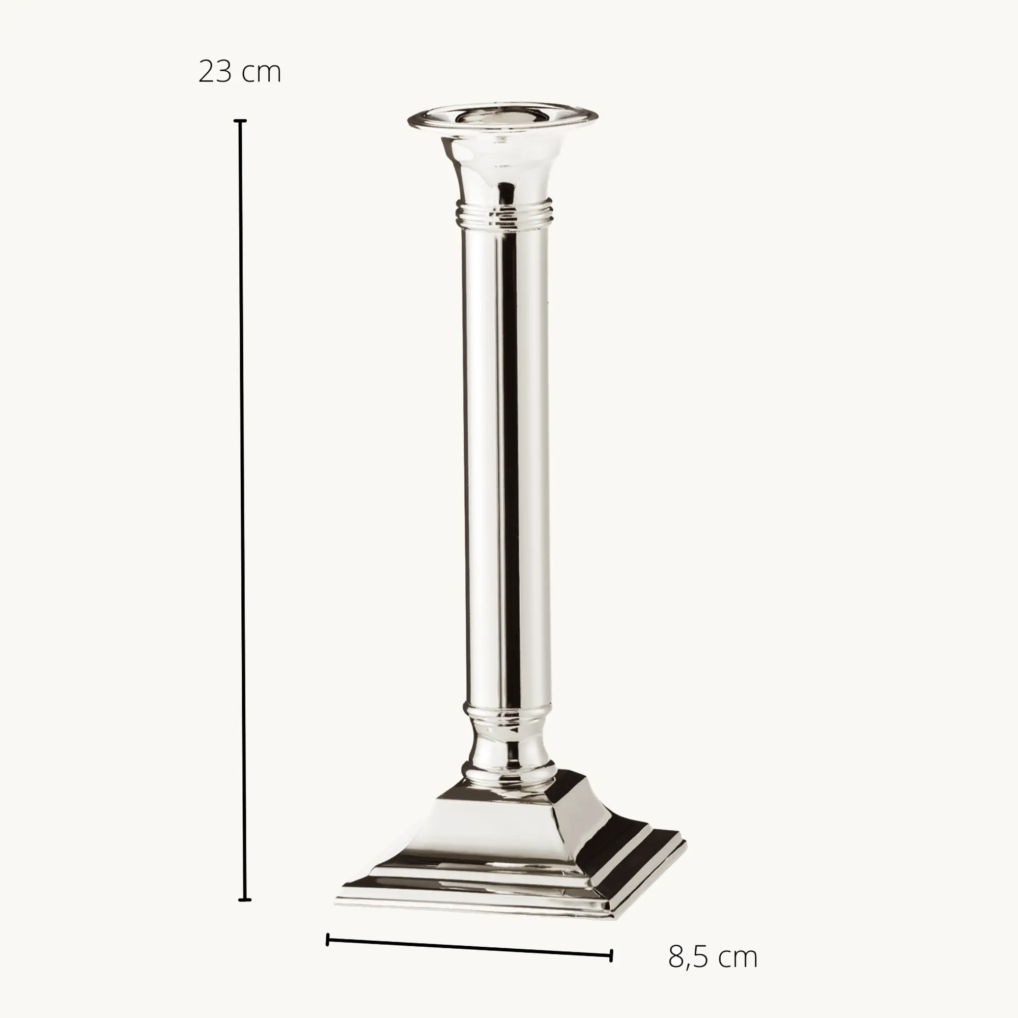 Kerzenleuchter Lincoln (Höhe 23 cm) für Stabkerze, edel versilbert, anlaufgeschützt