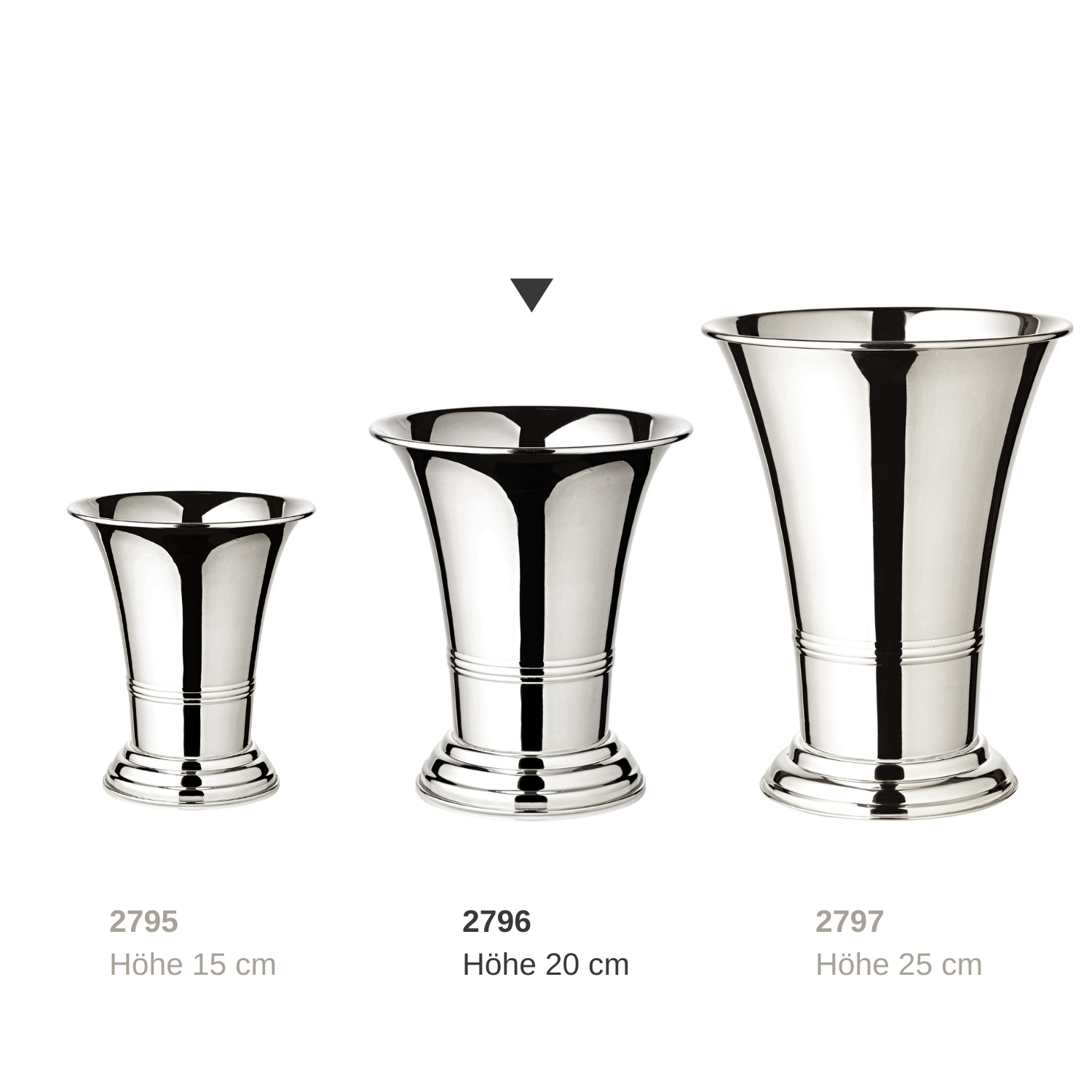 2. Wahl Blumentopf Blumenübertopf Vase Tromba schwerversilbert, Höhe 20 cm, ø 17 cm
