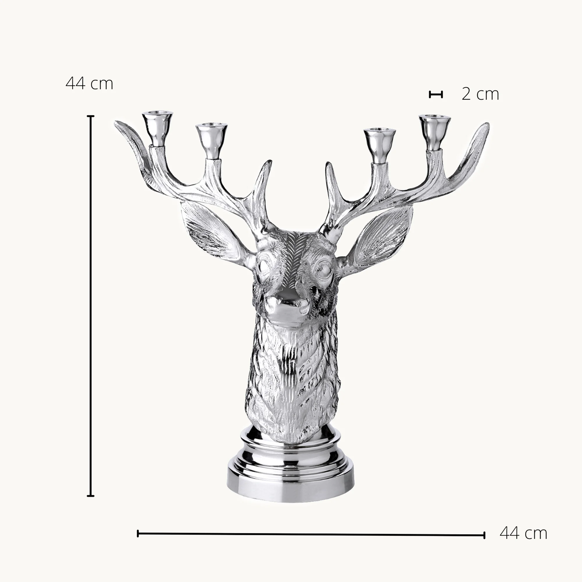 SALE Kerzenleuchter Kitu (Höhe 43,5 cm), silberfarben, Aluminium vernickelt, für 4 Stabkerzen