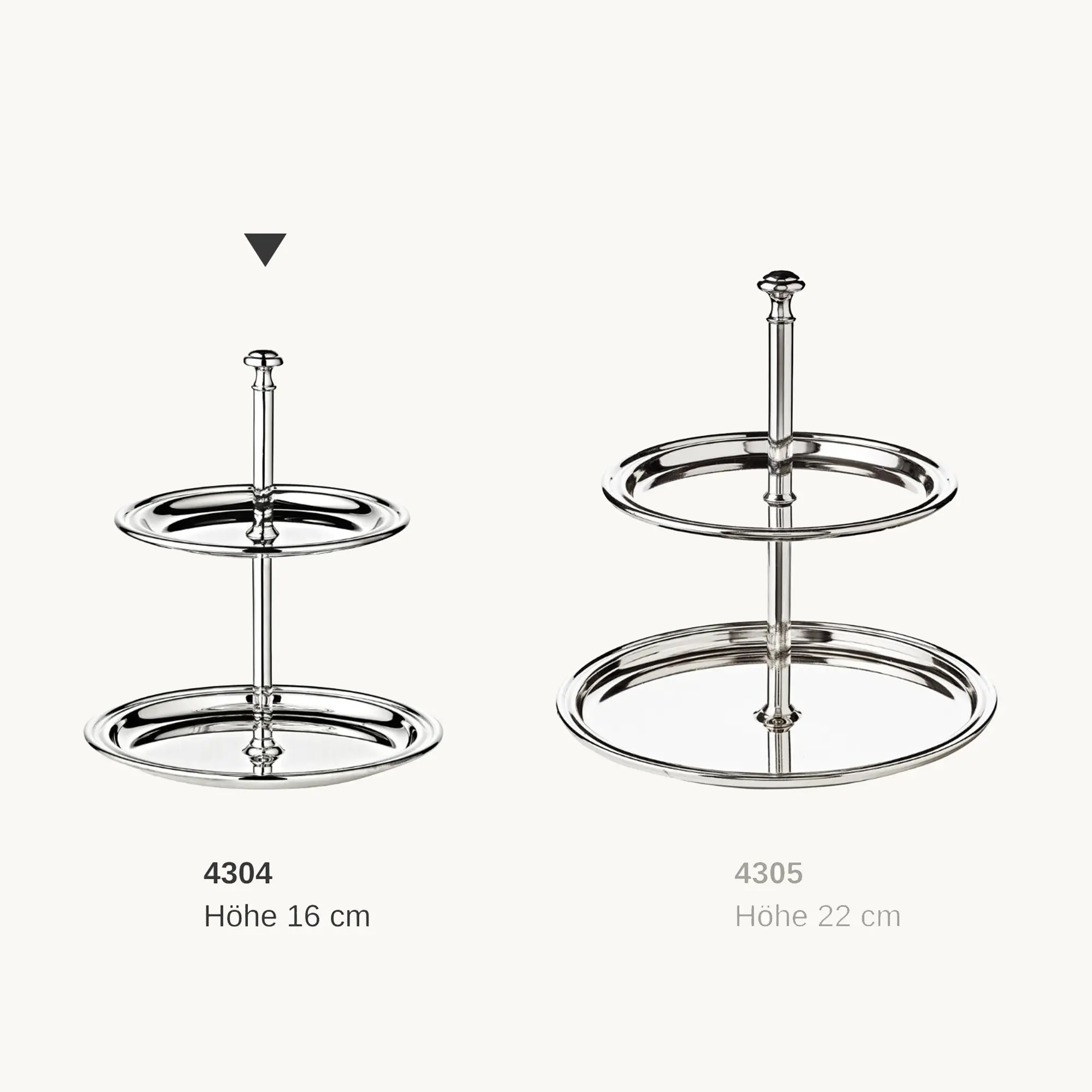 Etagere Faden (Höhe 16 cm, 2-stöckig), rund, edel versilbert, anlaufgeschützt Etagere Faden (Höhe 16 cm, 2-stöckig), rund, edel versilbert, anlaufgeschützt