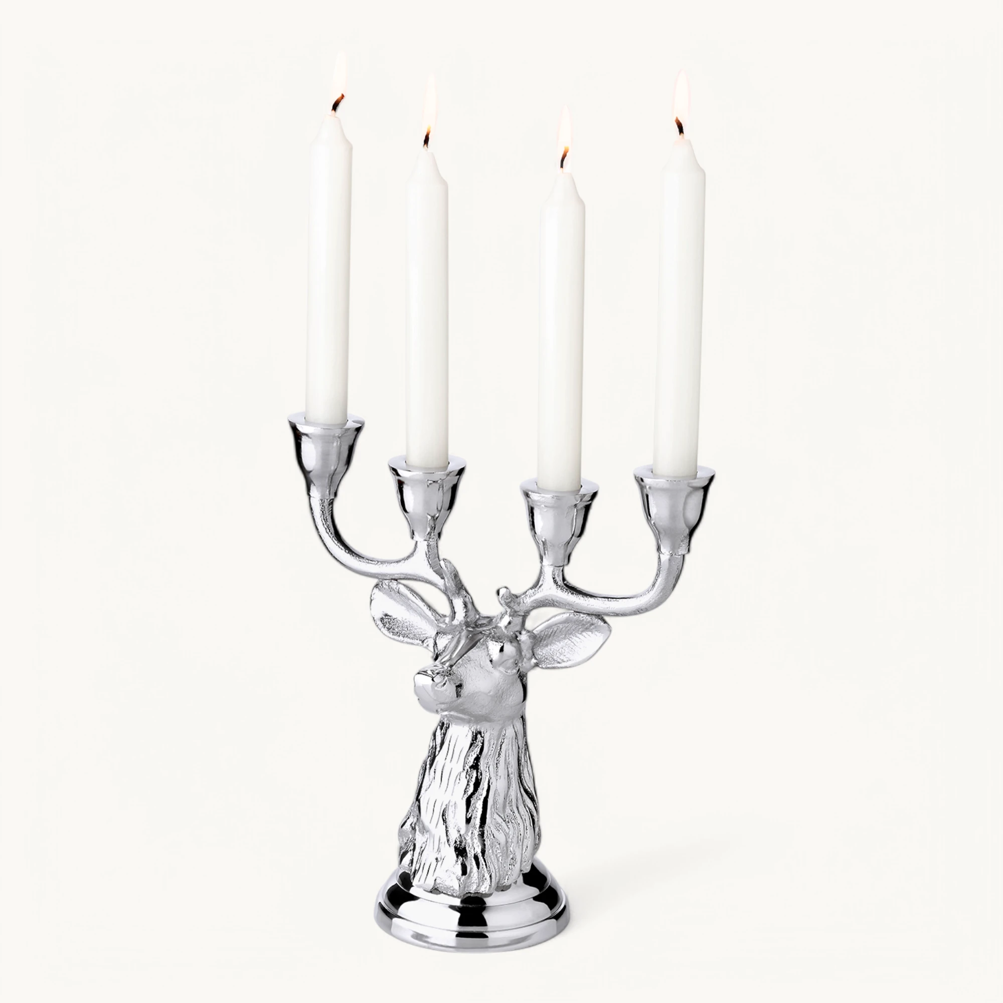 SALE Kerzenleuchter Kitu (Höhe 23,5 cm), silberfarben, Aluminium vernickelt, für 4 Stabkerzen SALE Kerzenleuchter Kitu (Höhe 23,5 cm), silberfarben, Aluminium vernickelt, für 4 Stabkerzen