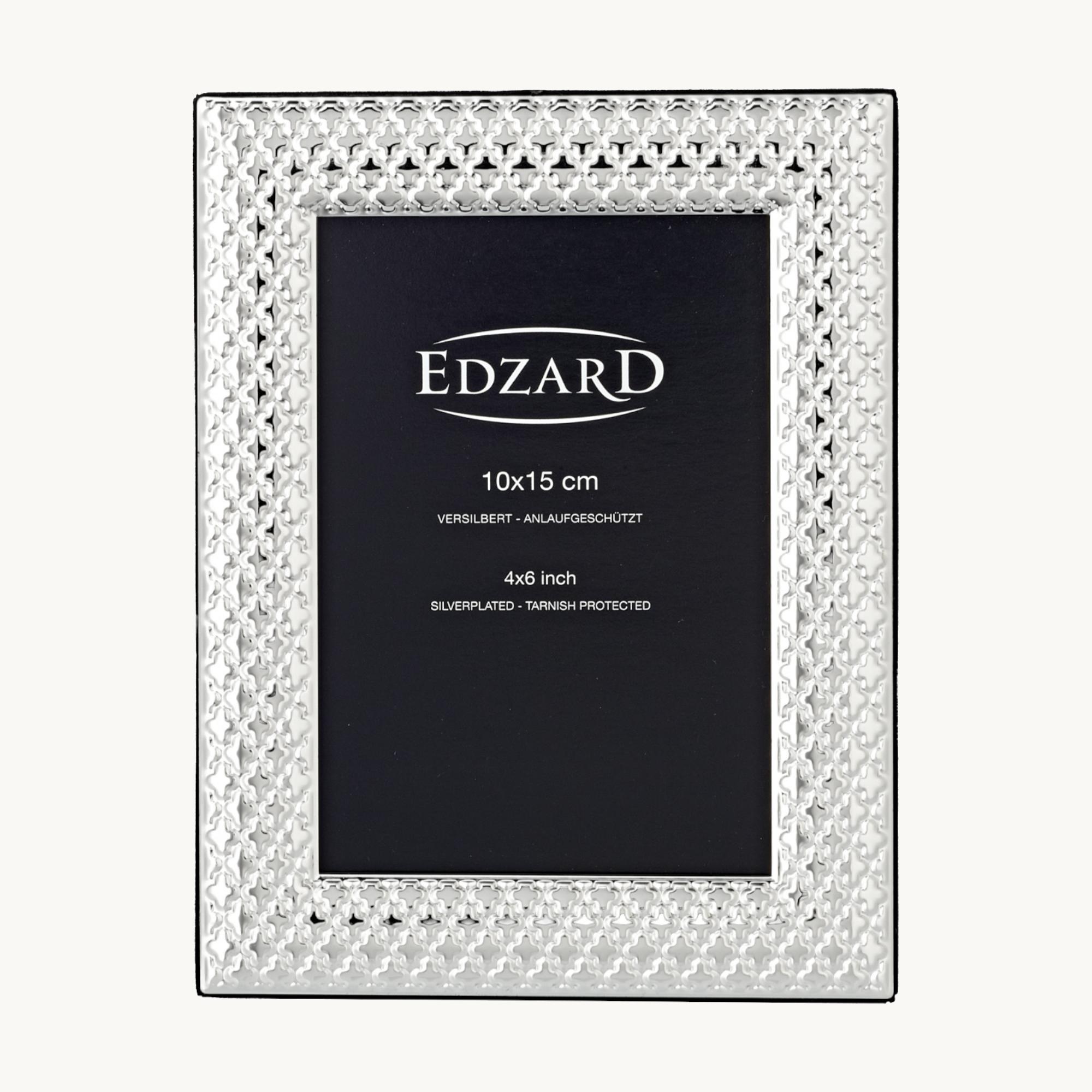 Fotorahmen Ruggiano für Foto 10 x 15 cm, gemustert, edel versilbert, anlaufgeschützt, mit 2 Aufhänger
