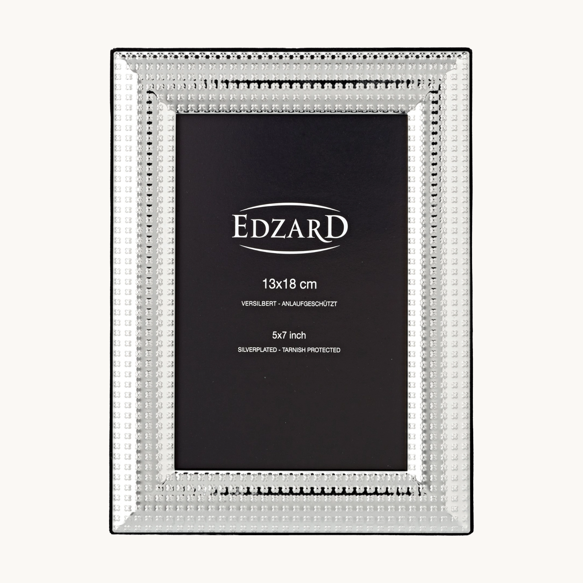 Fotorahmen Bellagio für Foto 13 x 18 cm, gemustert, edel versilbert, anlaufgeschützt, mit 2 Aufhänger