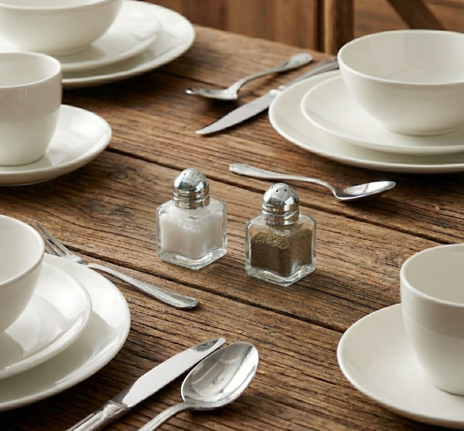 Salz- & Pfefferstreuer Windsor, edel versilbert, Höhe 4 cm