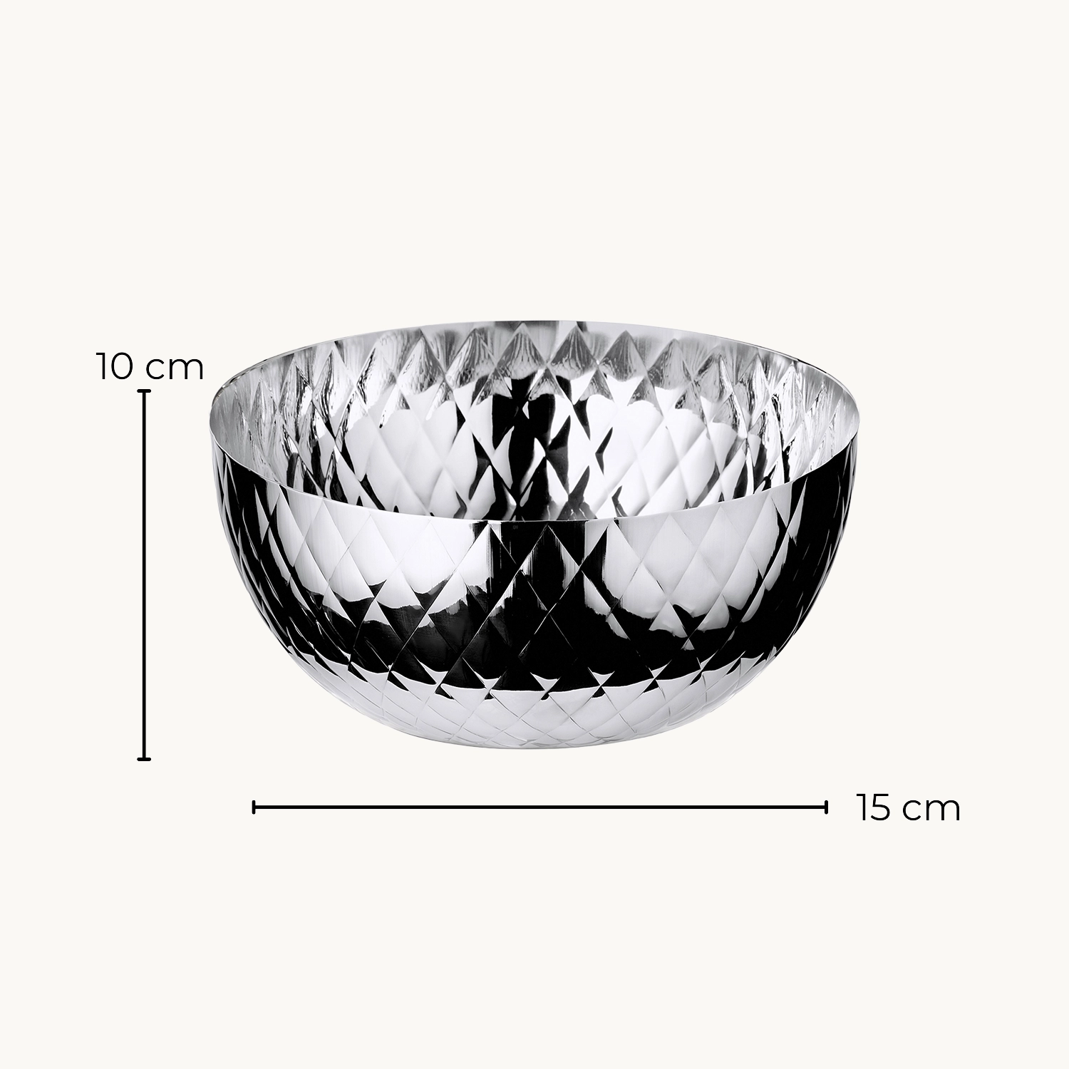 2er Set Schale Ponza (Ø 15 cm, Höhe 10 cm), gemustert, Edelstahl hochglanzpoliert