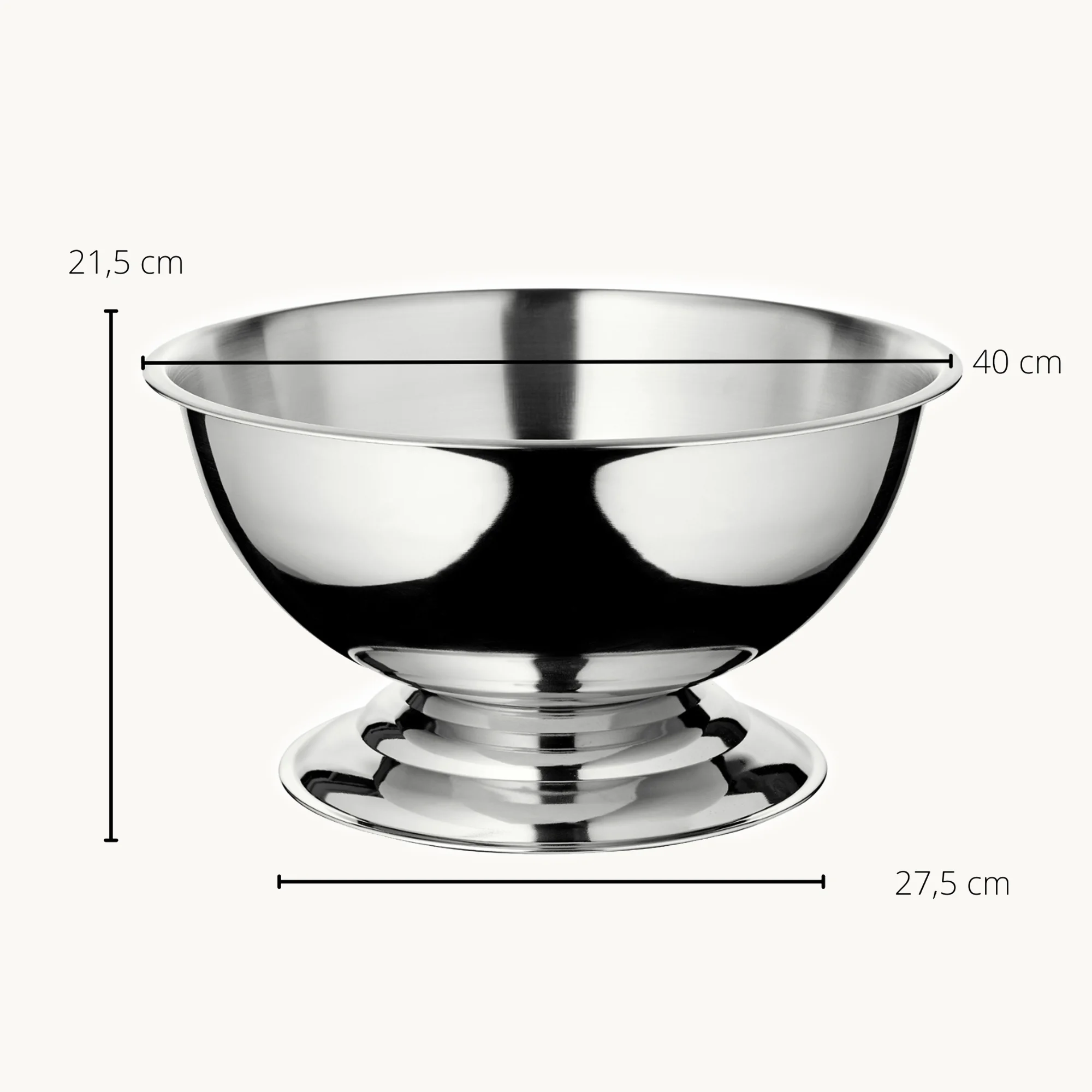 Flaschenkühler Cara (Höhe 21 cm, Ø 40 cm), Edelstahl, hochglanzpoliert