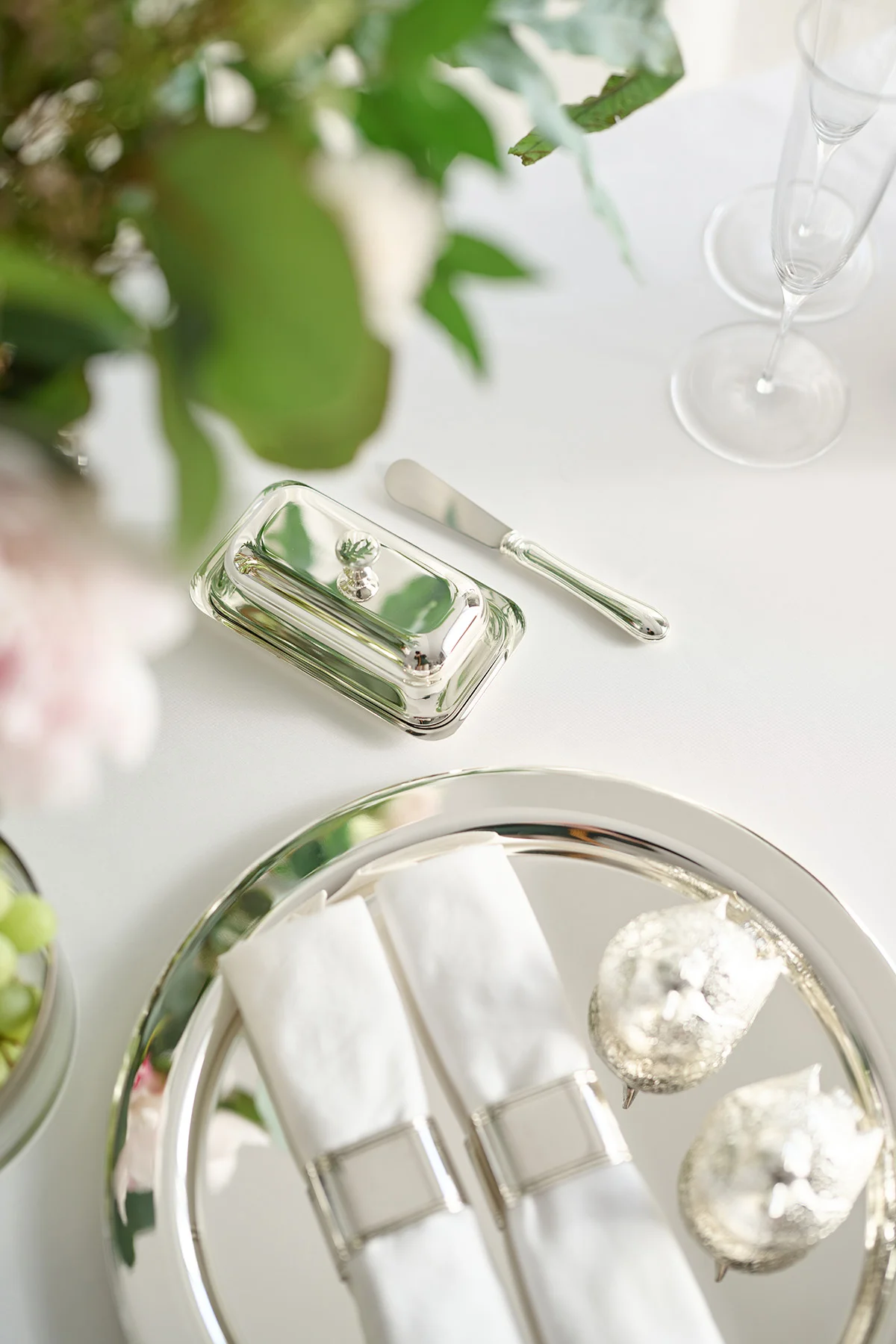 Buttermesser Faden (Länge 15 cm), klassisches Design, edel versilbert Buttermesser Faden (Länge 15 cm), klassisches Design, edel versilbert