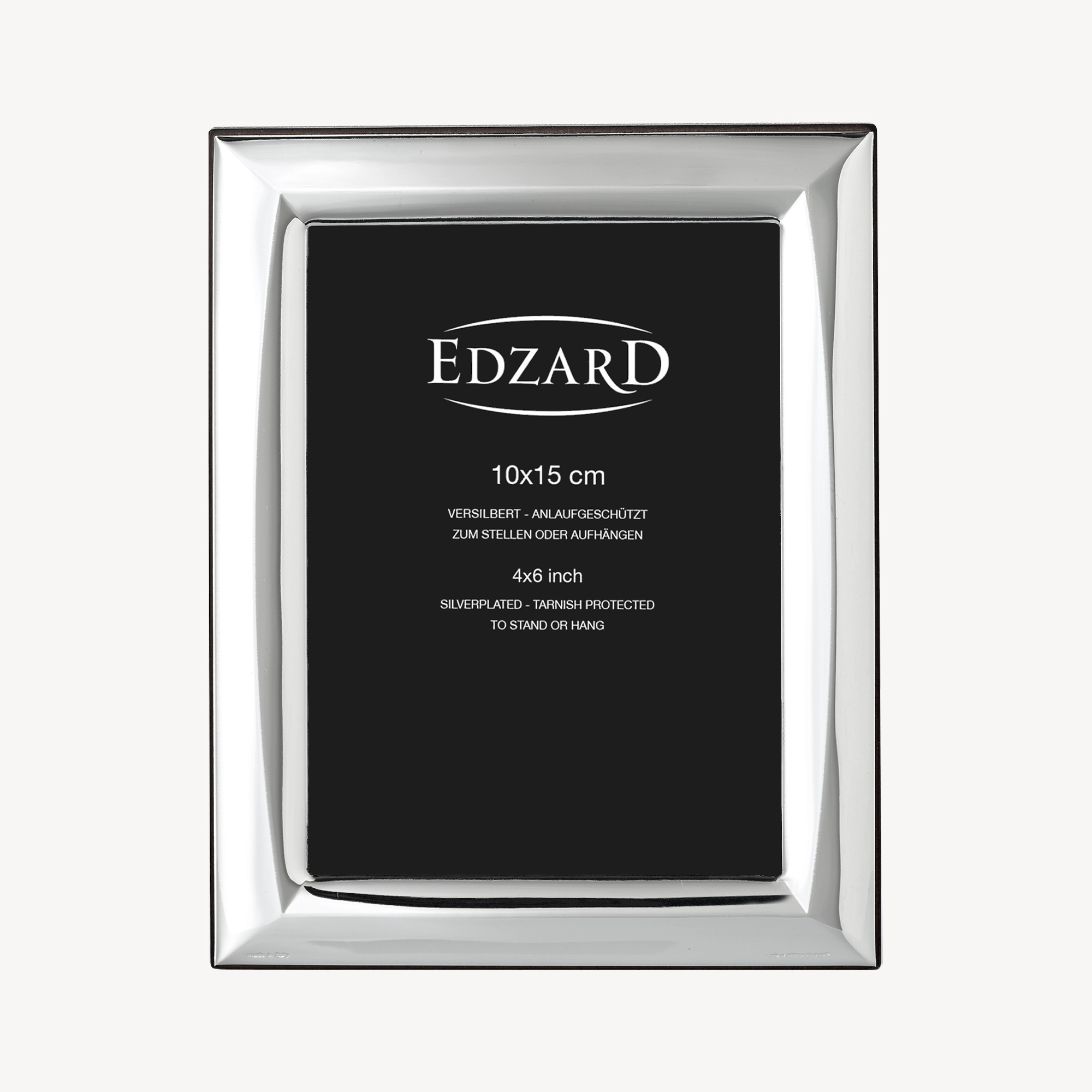 Fotorahmen Serino (10x15 cm), edel versilbert, anlaufgeschützt, mit Holzdekor-Rücken