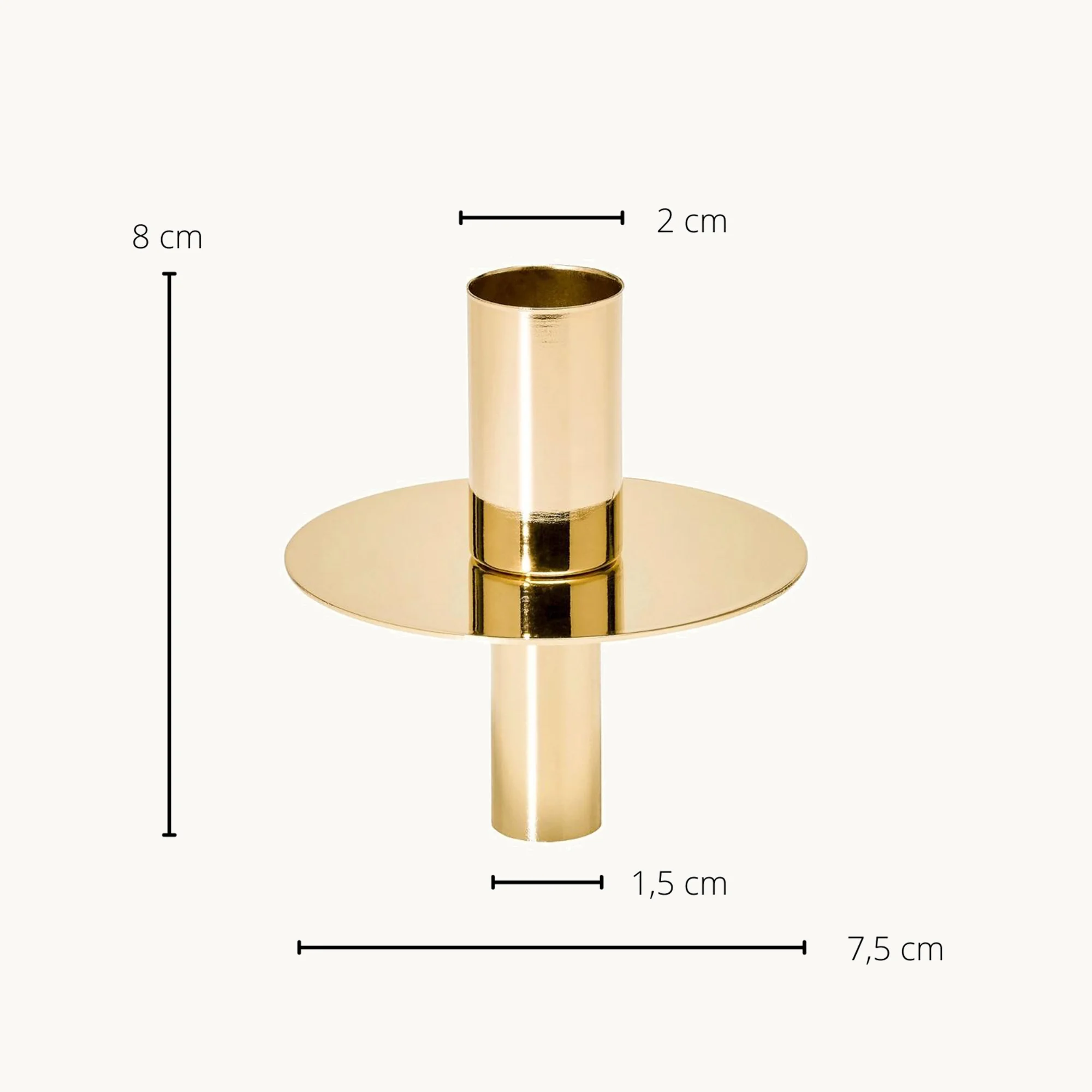 Flaschenkerzenhalter (Höhe 8 cm), goldfarben, glänzend, vernickelter Edelstahl Flaschenkerzenhalter (Höhe 8 cm), goldfarben, glänzend, vernickelter Edelstahl