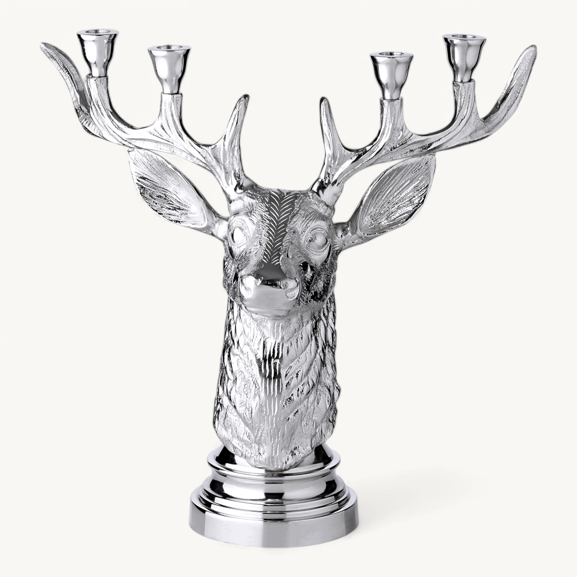 SALE Kerzenleuchter Kitu (Höhe 43,5 cm), silberfarben, Aluminium vernickelt, für 4 Stabkerzen SALE Kerzenleuchter Kitu (Höhe 43,5 cm), silberfarben, Aluminium vernickelt, für 4 Stabkerzen