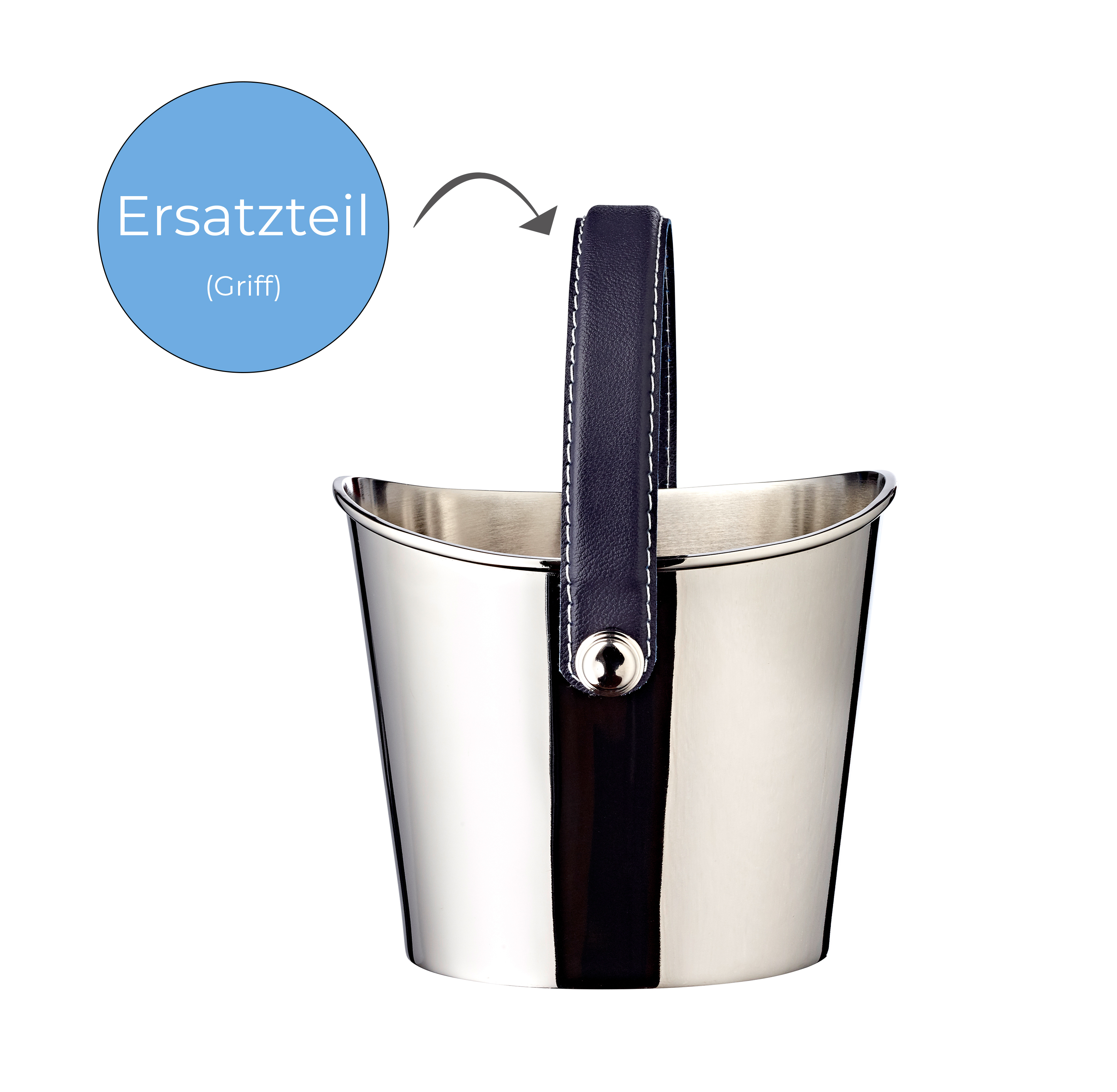 0954 Ledergriff blau für mittlere Gilberts L 40 cm