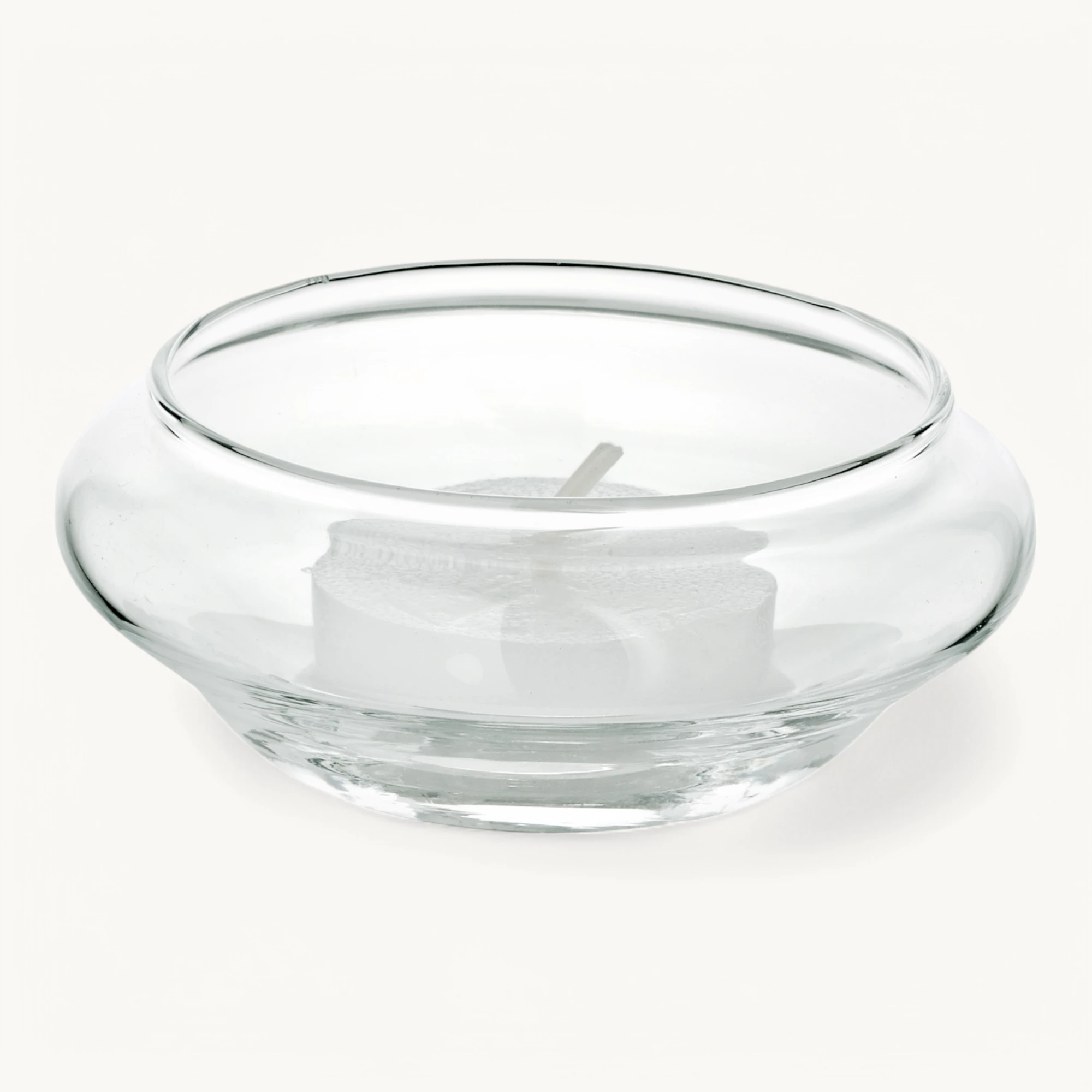 6er-Set Schwimm-Teelichthalter Iris (Höhe 4 cm, Ø 8 cm), mundgeblasenes Glas
