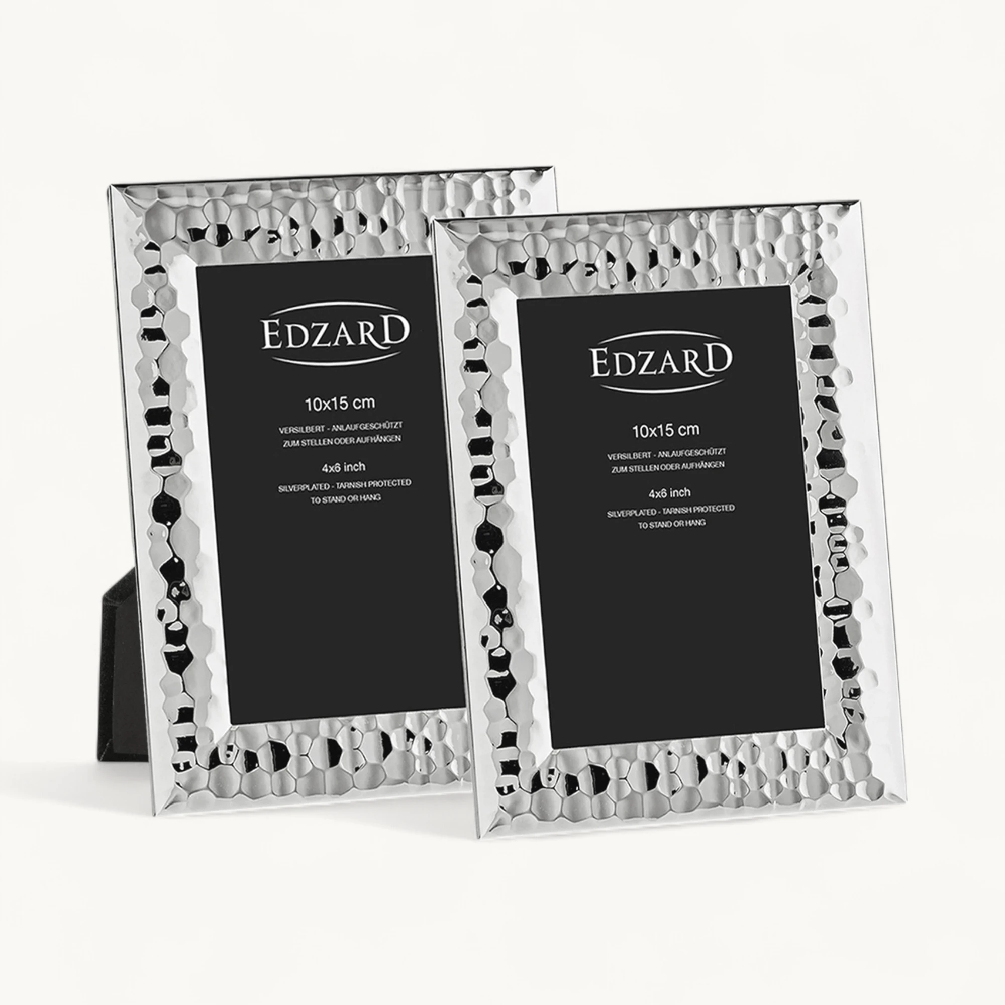 2er-Set Bilderrahmen Gubbio (10x15 cm), gehämmert, edel versilbert, anlaufgeschützt, 2 Aufhänger 2er-Set Bilderrahmen Gubbio (10x15 cm), gehämmert, edel versilbert, anlaufgeschützt, 2 Aufhänger