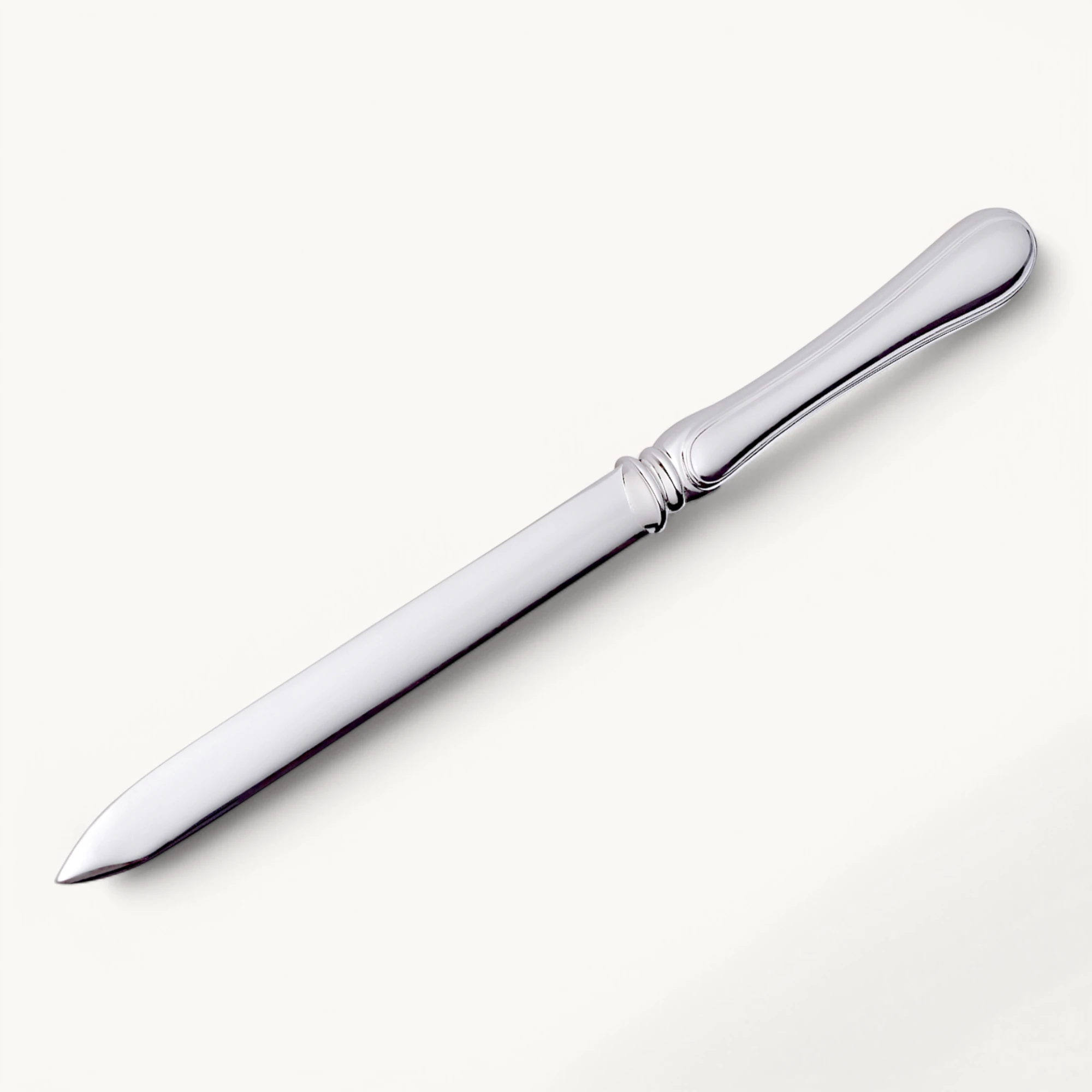 Brieföffner Faden (Länge 19 cm) edel versilbert, Briefmesser