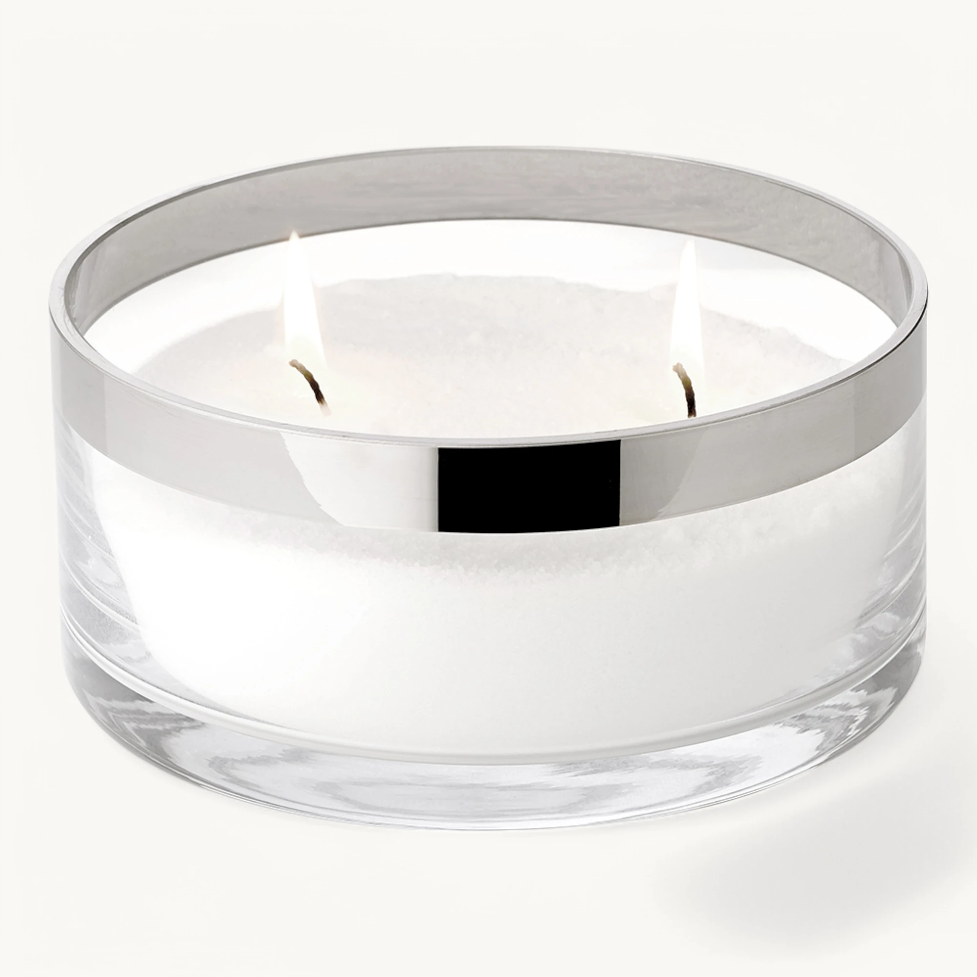Schale Grit (Ø 15 cm), mundgeblasenes Kristallglas mit Platinrand