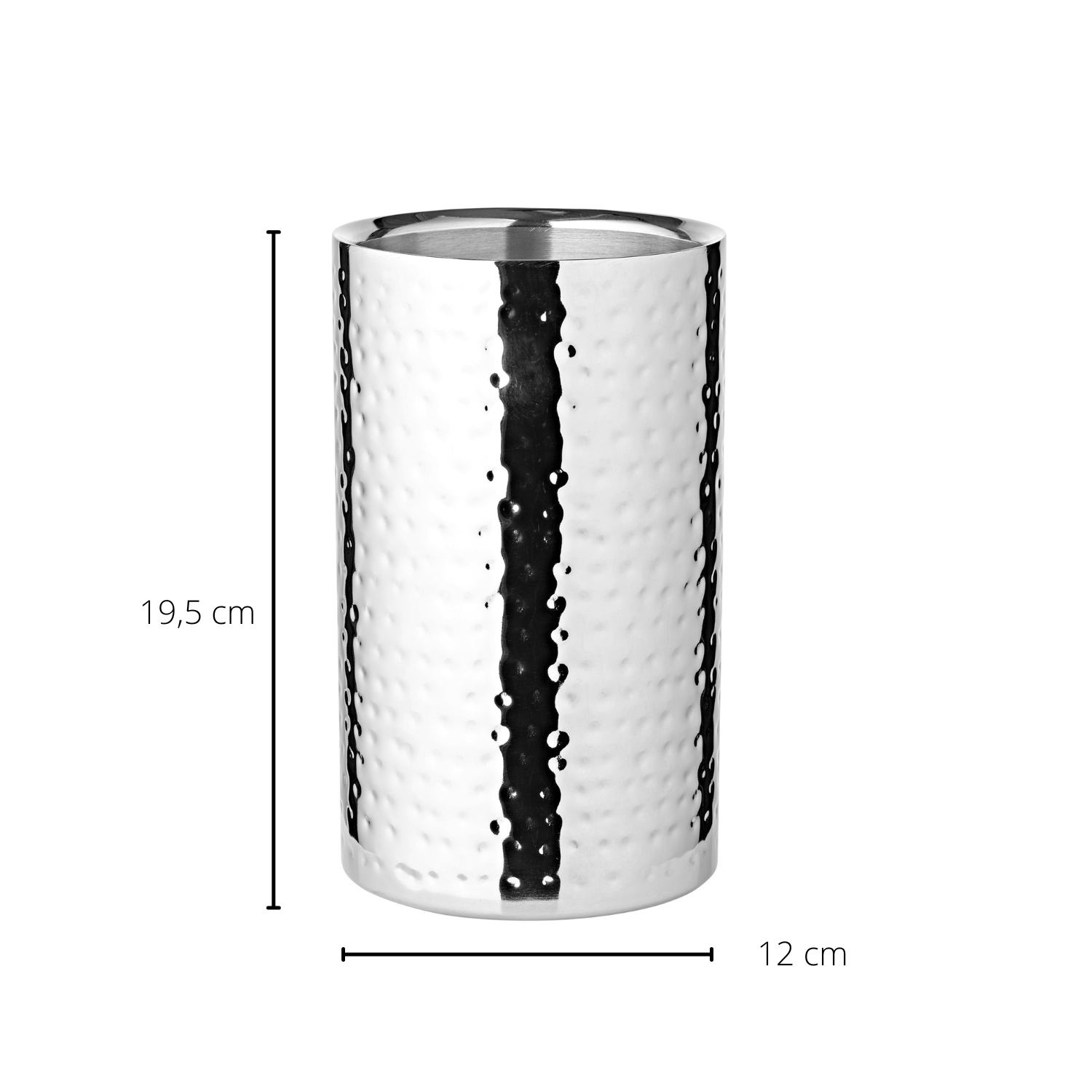 2. Wahl Weinkühler Nebraska, Edelstahl gehämmert hochglanzpoliert, doppelwandig, H 20 cm, ø