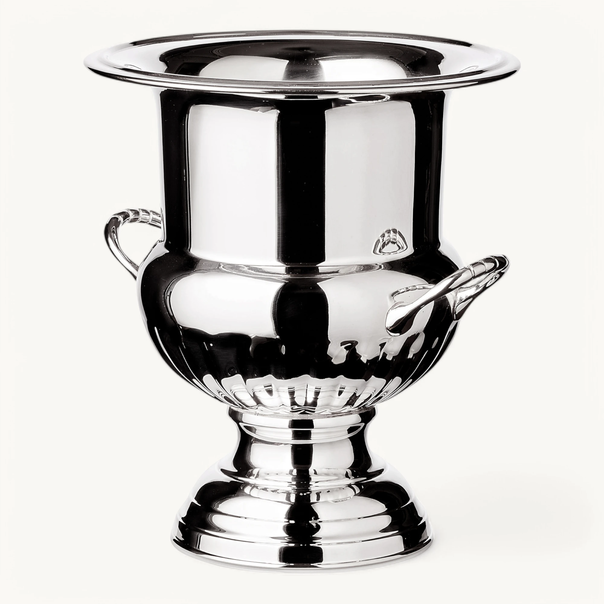 Flaschenkühler Queen Anne (Höhe 26 cm, Ø 23 cm), mit Griffen, schwerversilbert