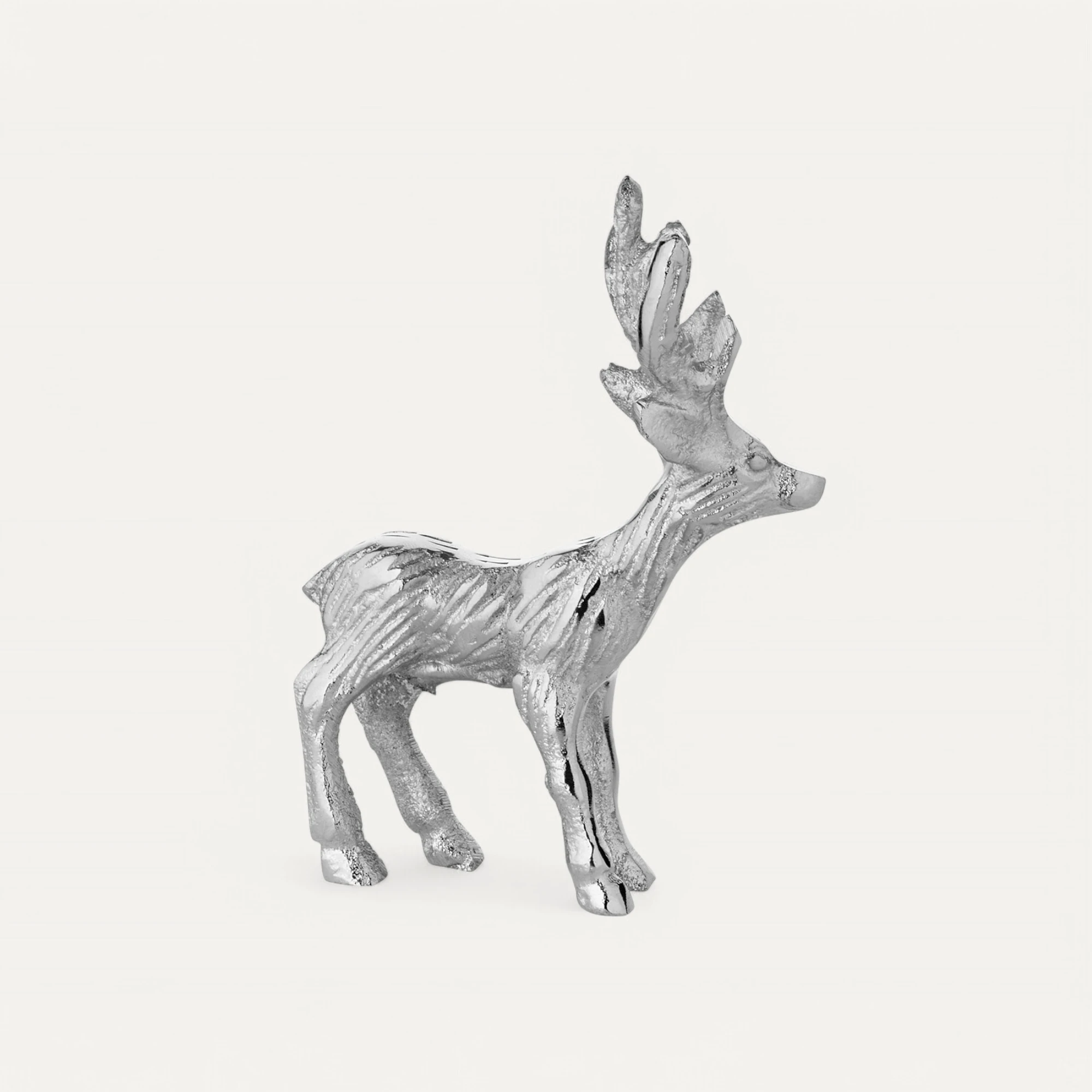 SALE 2er Set Dekofigur Hirsch Malik (Höhe 11 cm), Aluminium vernickelt, silberfarben, Weihnachtsdeko SALE 2er Set Dekofigur Hirsch Malik (Höhe 11 cm), Aluminium vernickelt, silberfarben, Weihnachtsdeko