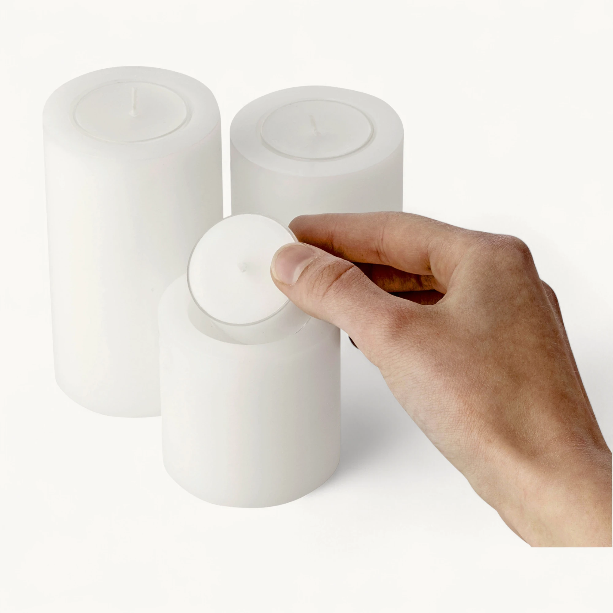 Set Windlicht Molly (Höhe 18 cm), Kristallglas mit Platinrand, inkl. 3er Set Cornelius Dauerkerze und Dekogranulat