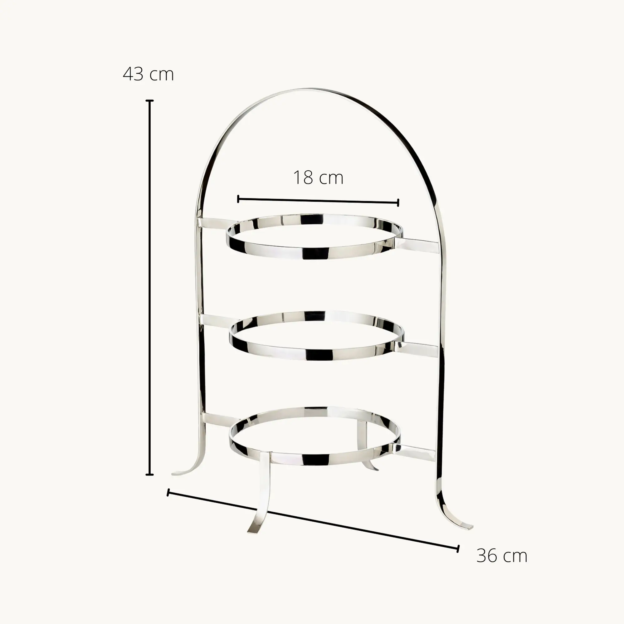 Telleretagere Sina (Höhe 43 cm) schwerversilbert, für 3 Teller ø 20 bis 28 cm