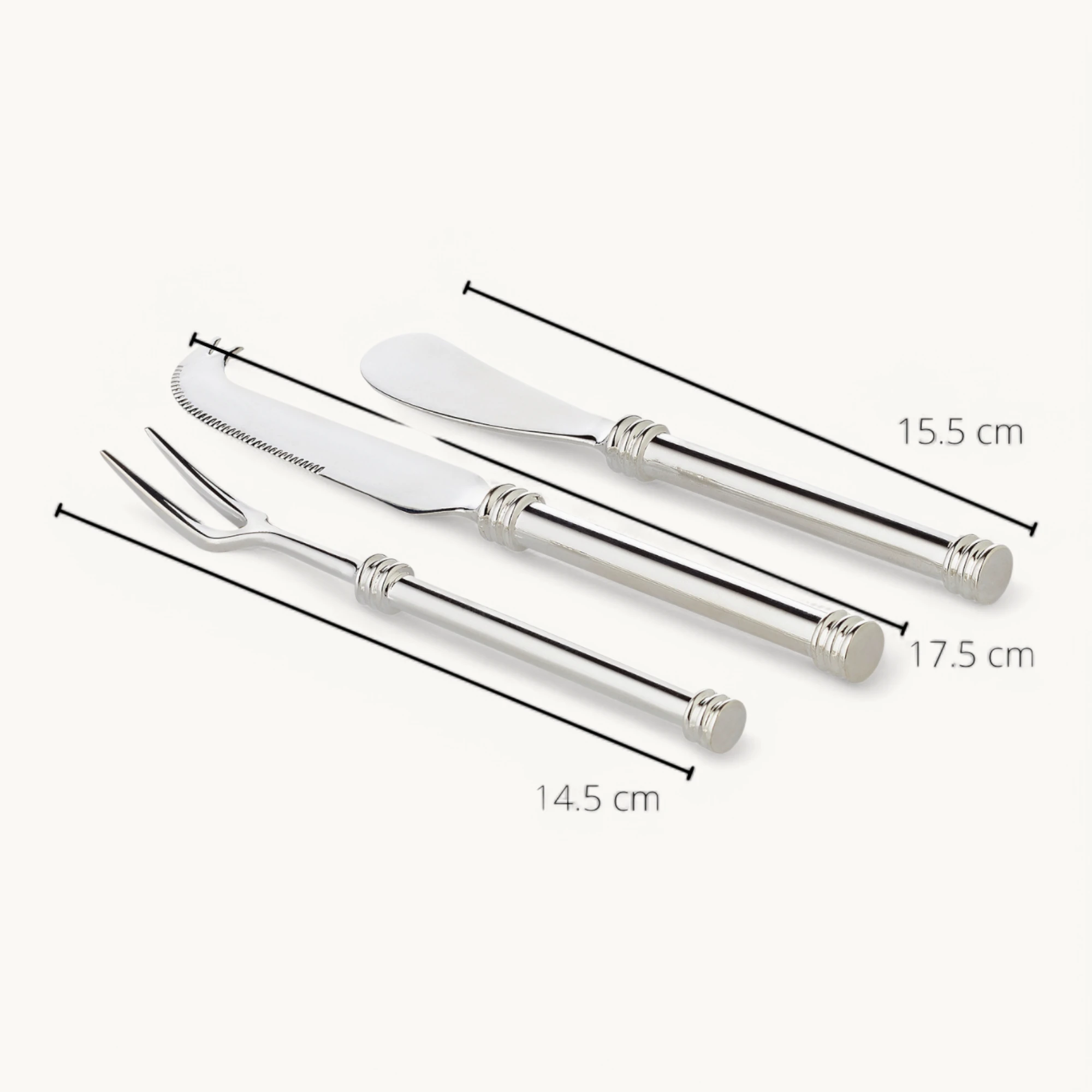 Vorlegeset Forma, 3-teilig, edel versilbert, Länge 16 cm (Käsemesser, Buttermesser, Vorlegegabel)