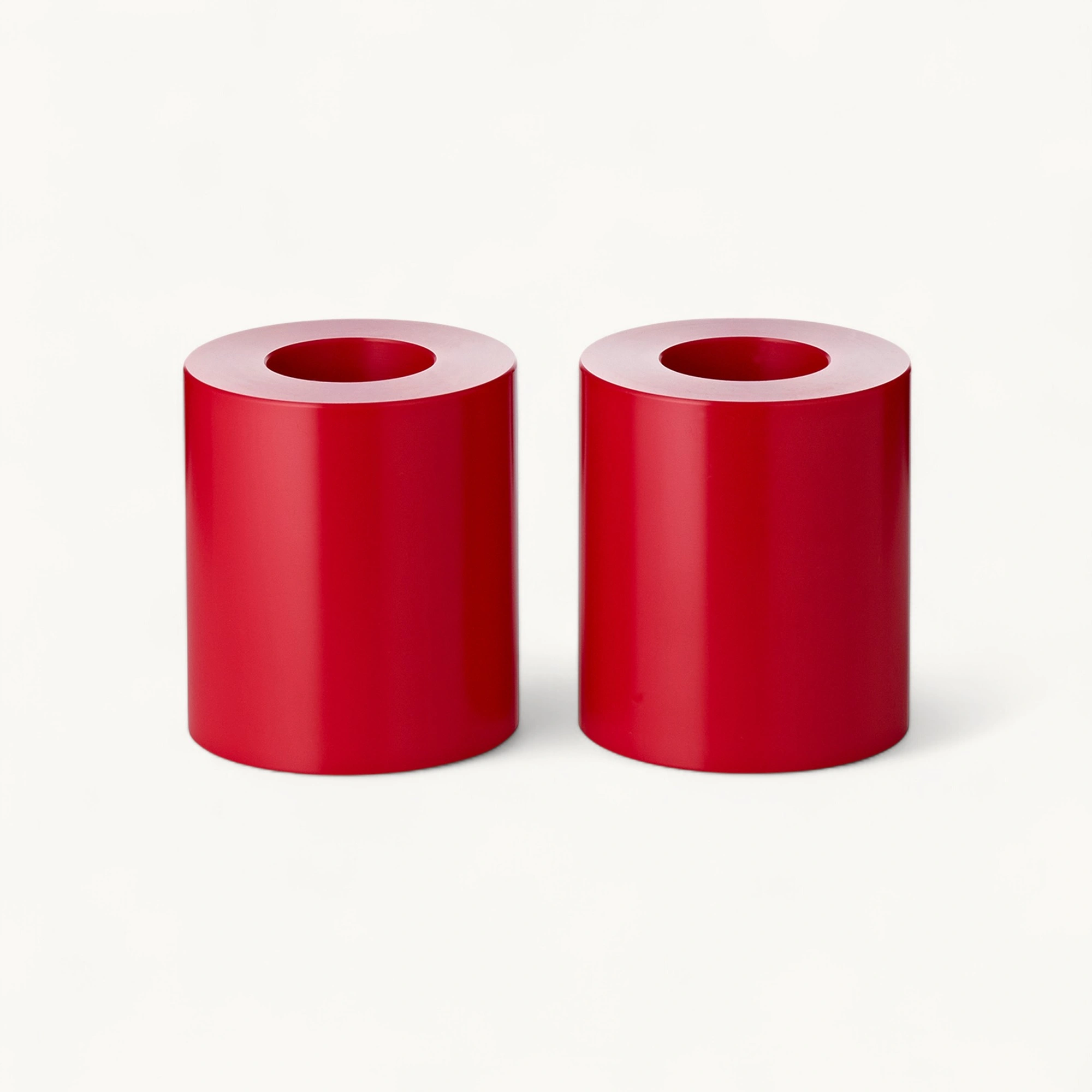 2er-Set Dauerkerze Cornelius (Höhe 9 cm, Ø 8 cm) Rot, Teelichthalter hitzebeständig bis 90 Grad