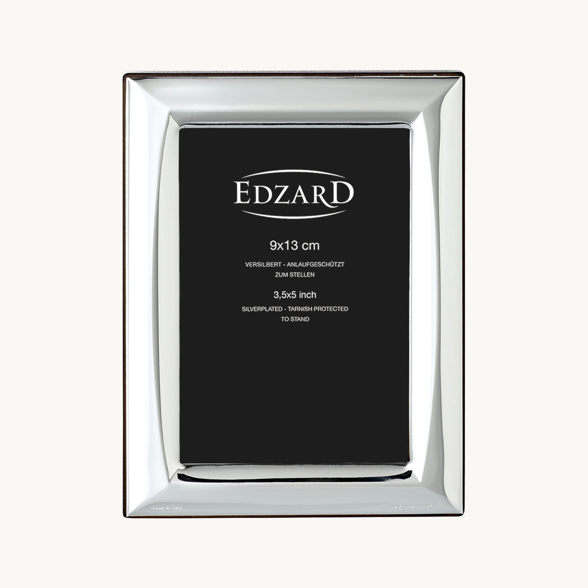 Fotorahmen Serino (9x13 cm), edel versilbert, anlaufgeschützt, mit Holzdekor-Rücken