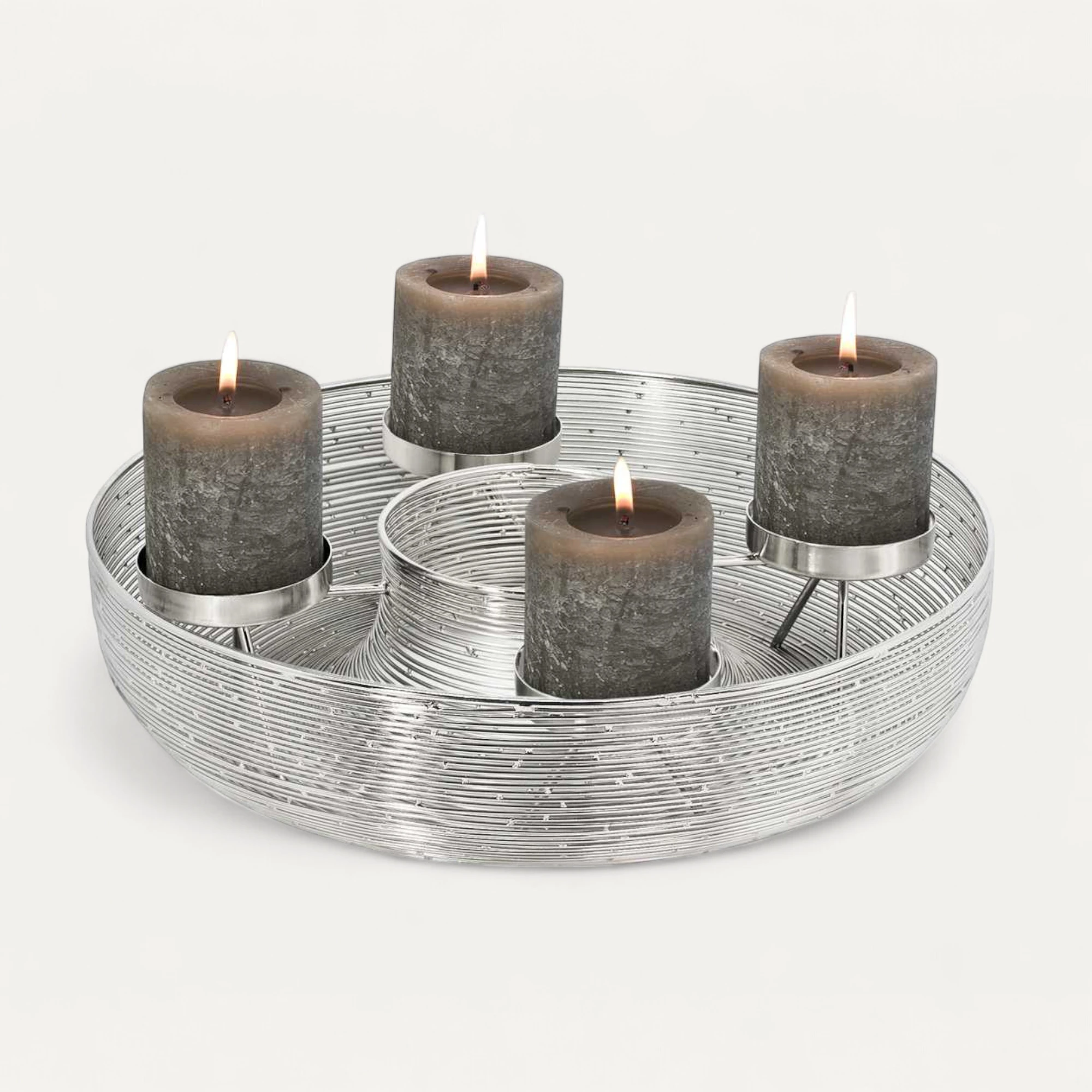 2. Wahl Adventskranz Flint (ø 40 cm),Edelstahl hochglanzpoliert, silberfarben